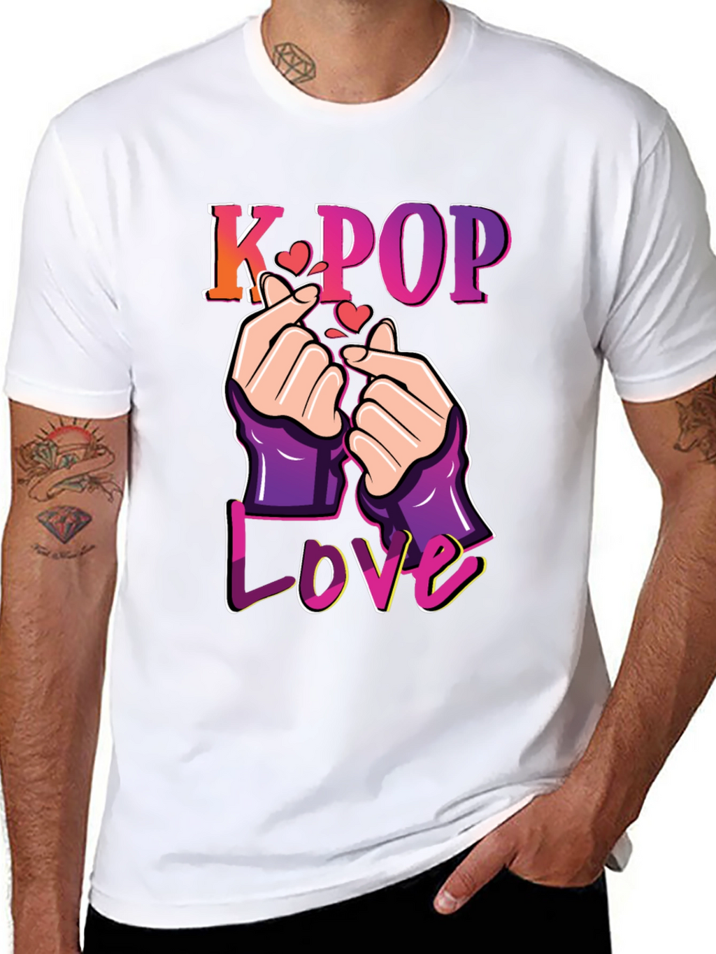 K-Pop Love T-Shirt Finger Heart