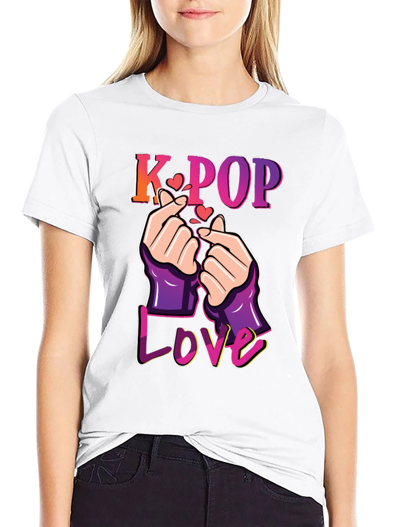 K-Pop Love T-Shirt Finger Heart