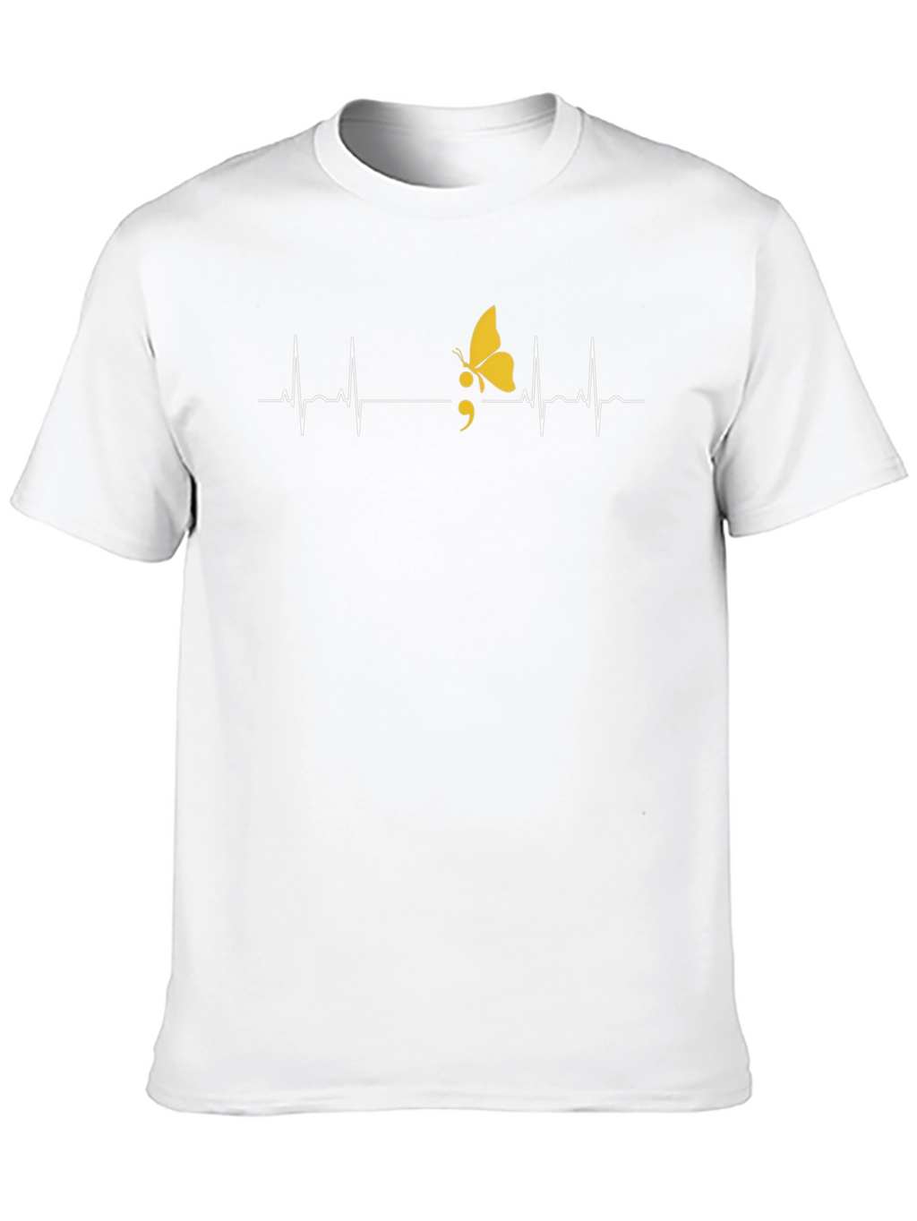 Semicolon Butterfly Heartbeat Graphic Tee