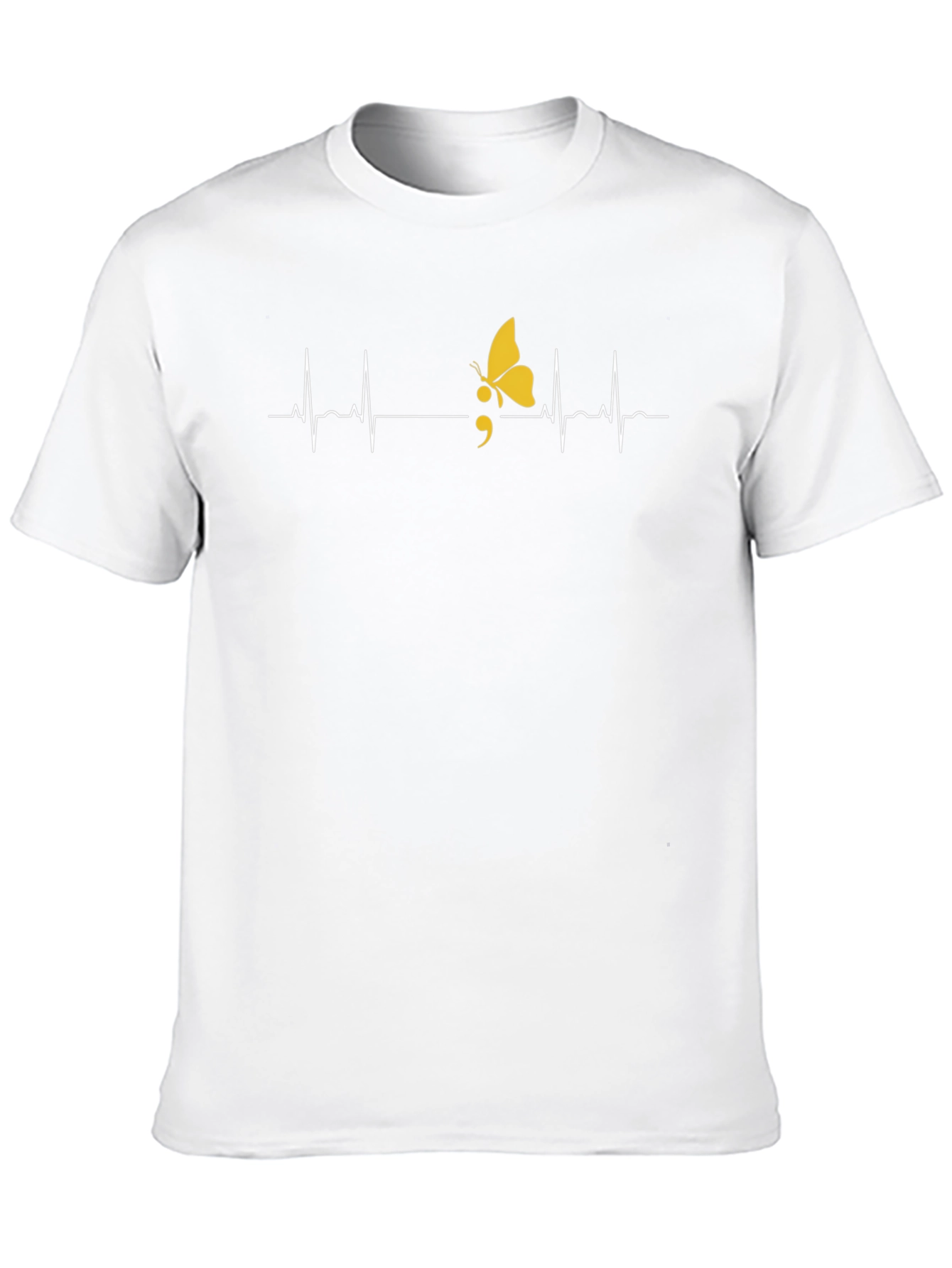 Semicolon Butterfly Heartbeat Graphic Tee