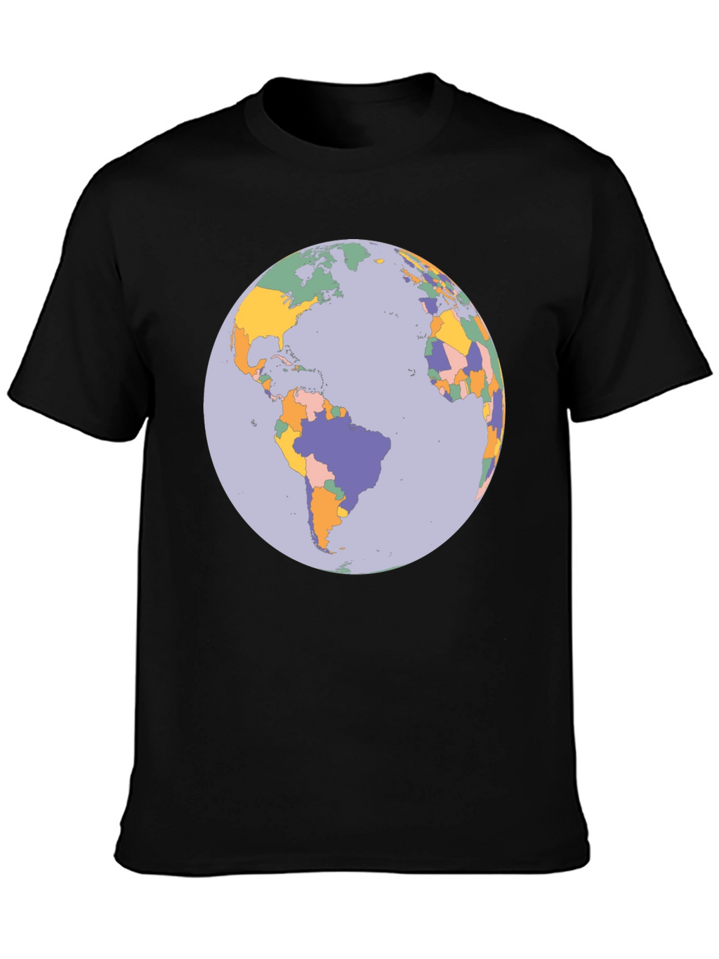 Earth Map Graphic Tee - Soft Cotton Blend