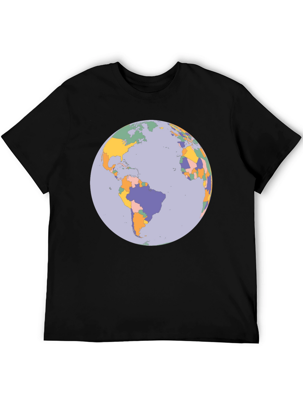 Earth Map Graphic Tee - Soft Cotton Blend