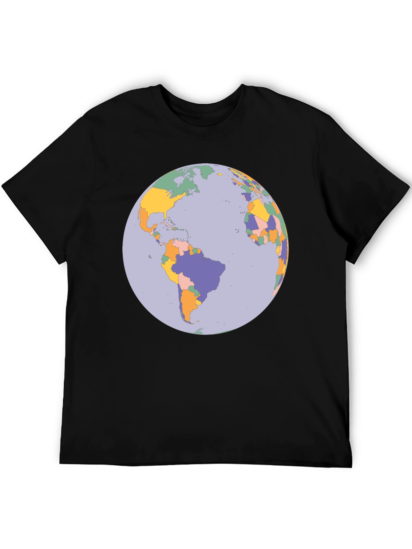 Earth Map Graphic Tee - Soft Cotton Blend
