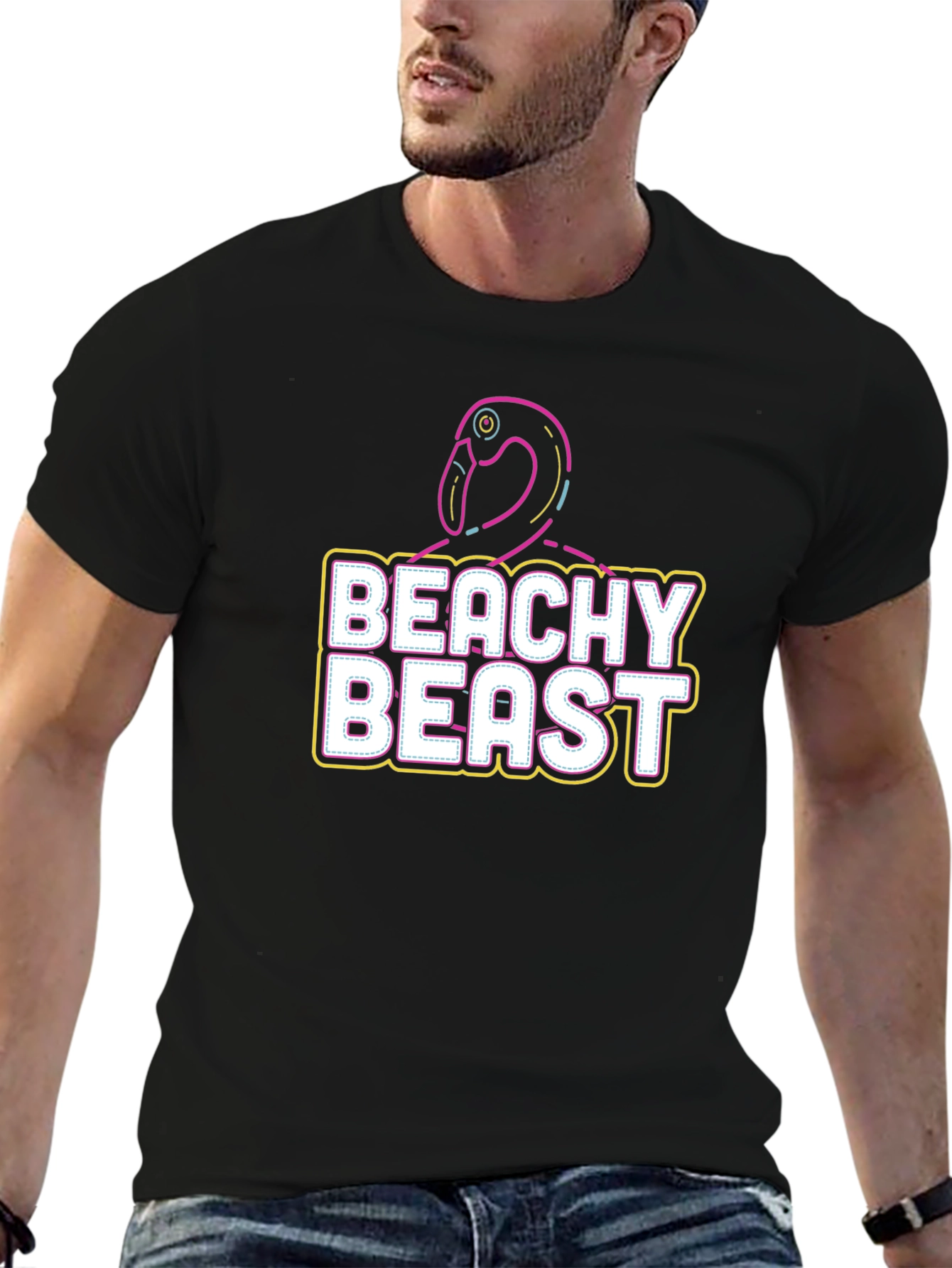 Beachy Beast Graphic Tee - Stylish Comfort