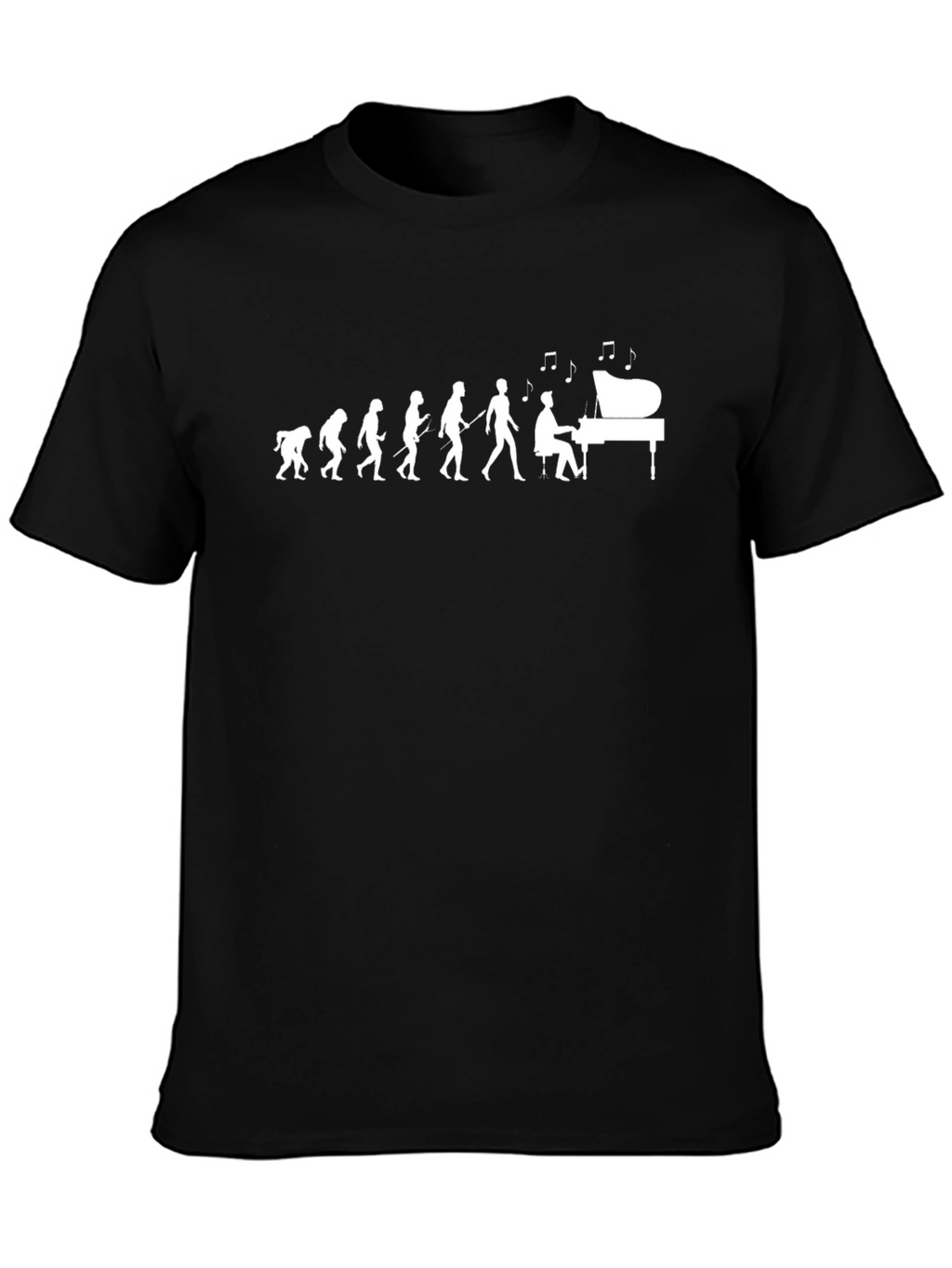 Evolution of Piano Player T-Shirt - Black