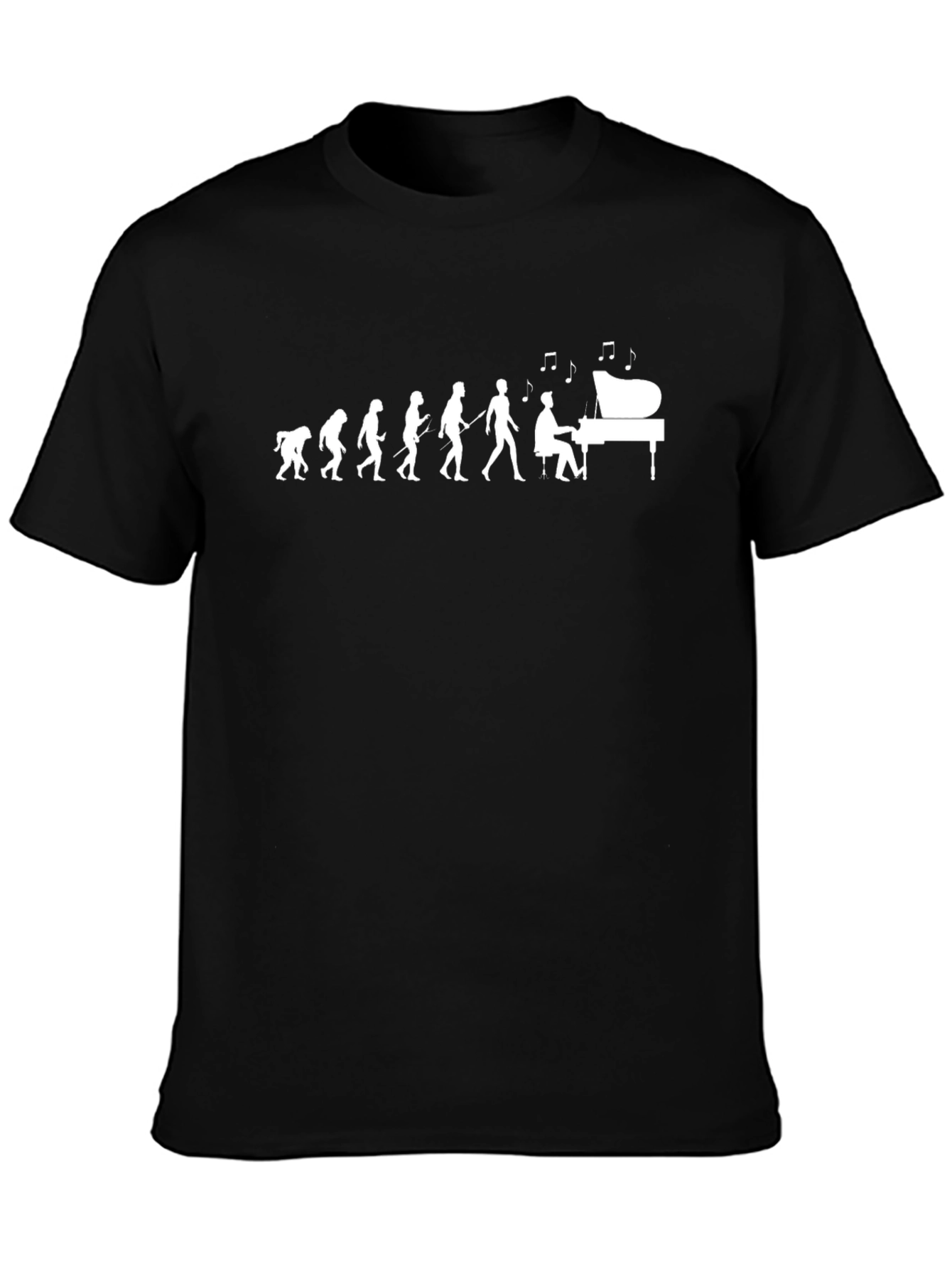 Evolution of Piano Player T-Shirt - Black