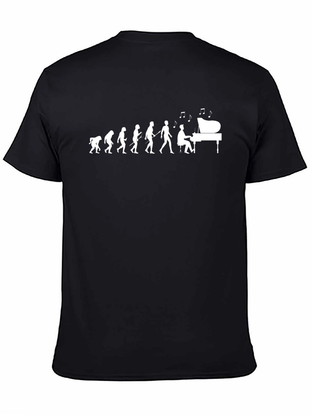 Evolution of Piano Player T-Shirt - Black