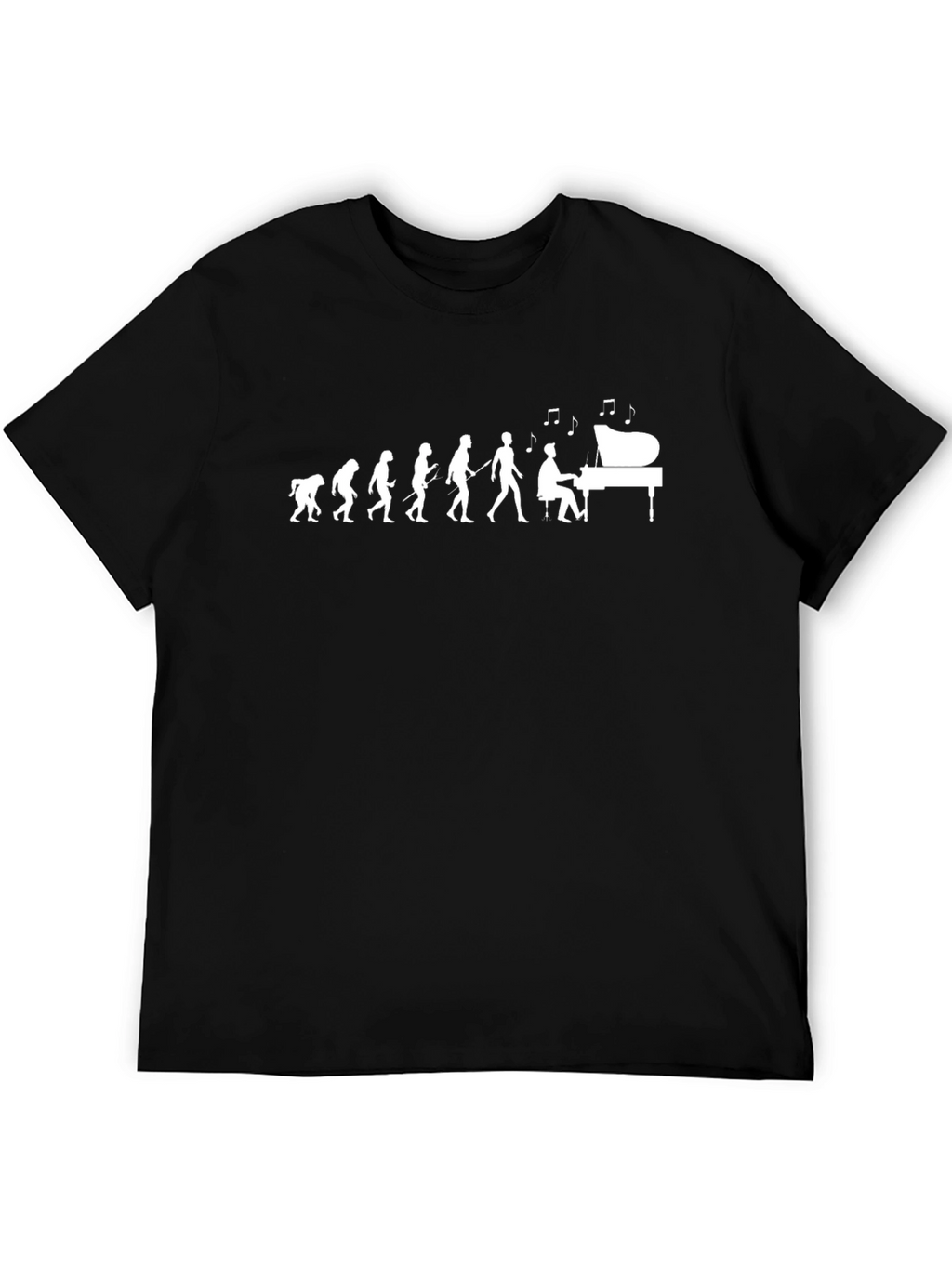 Evolution of Piano Player T-Shirt - Black