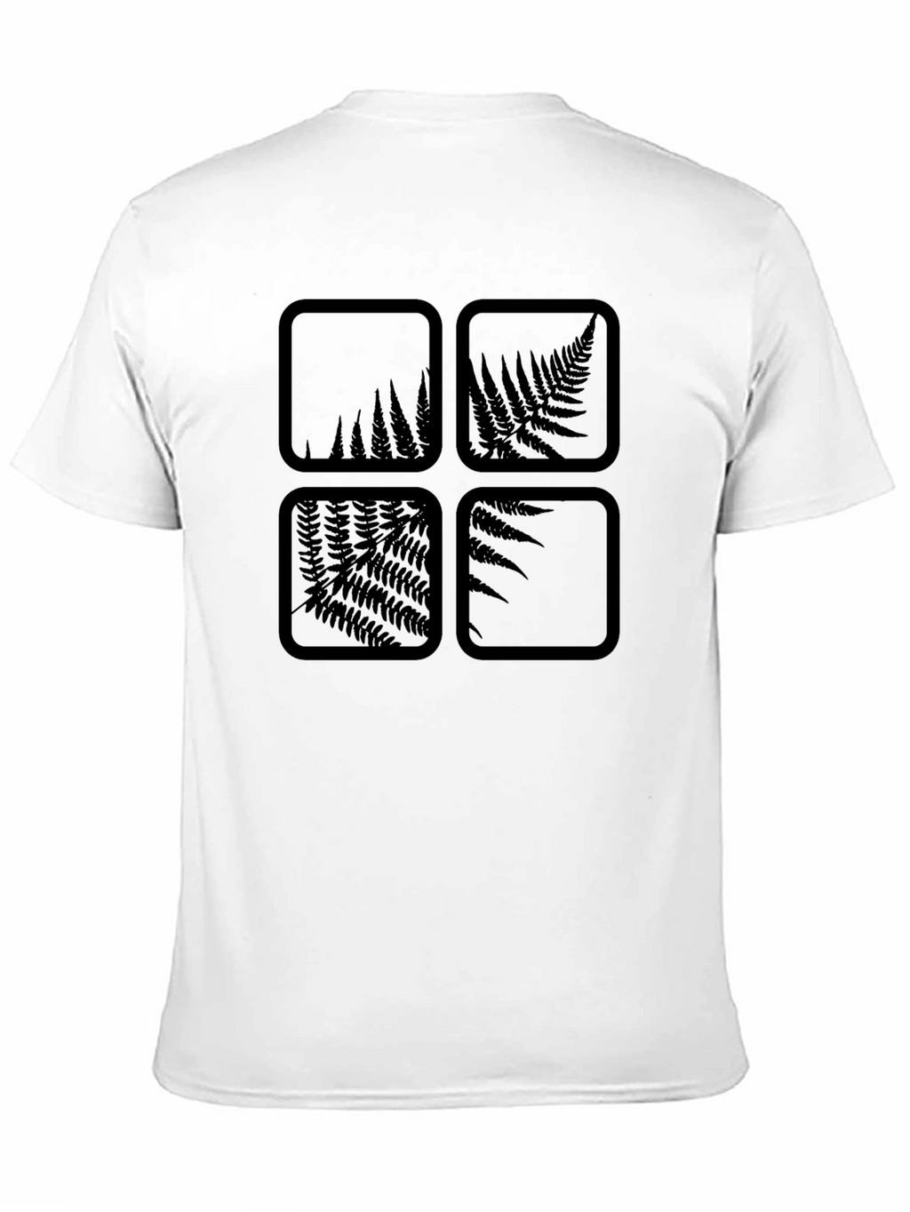 Botanical Square Graphic Print Black Tee