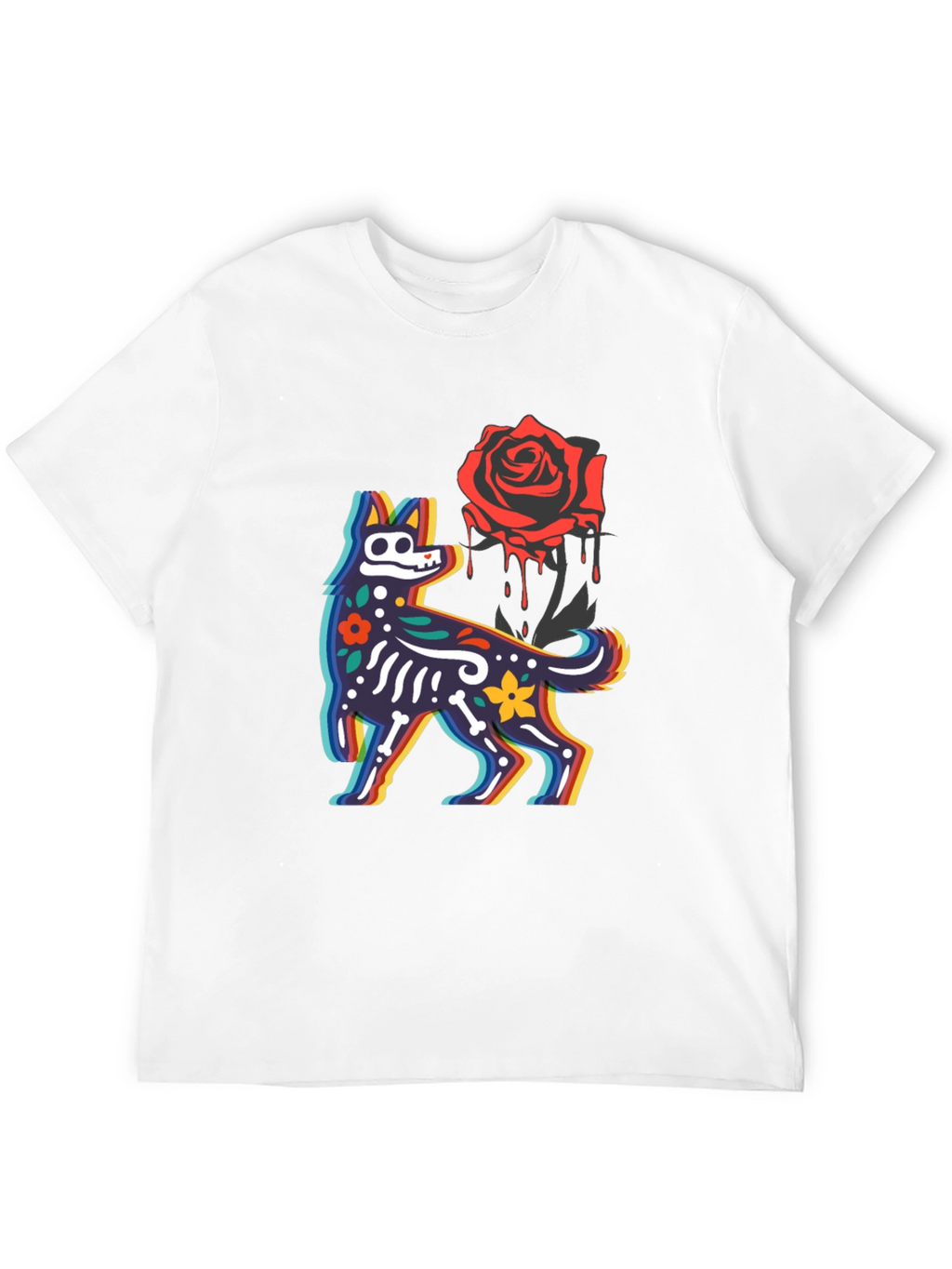Day of the Dead Dog & Rose Graphic Tee
