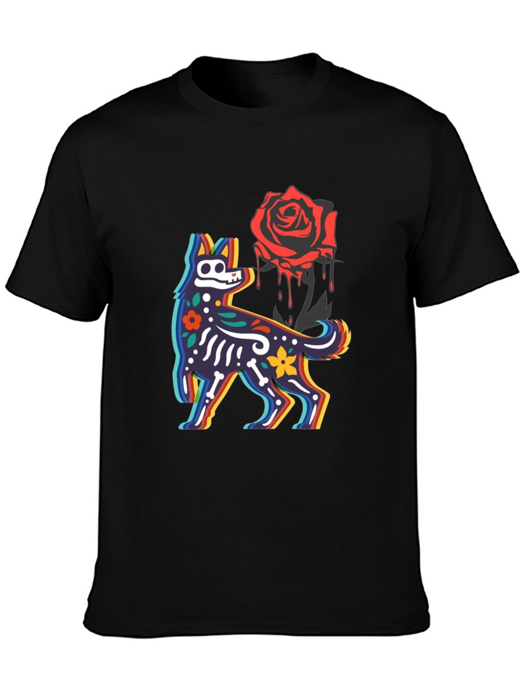 Day of the Dead Dog & Rose Graphic Tee