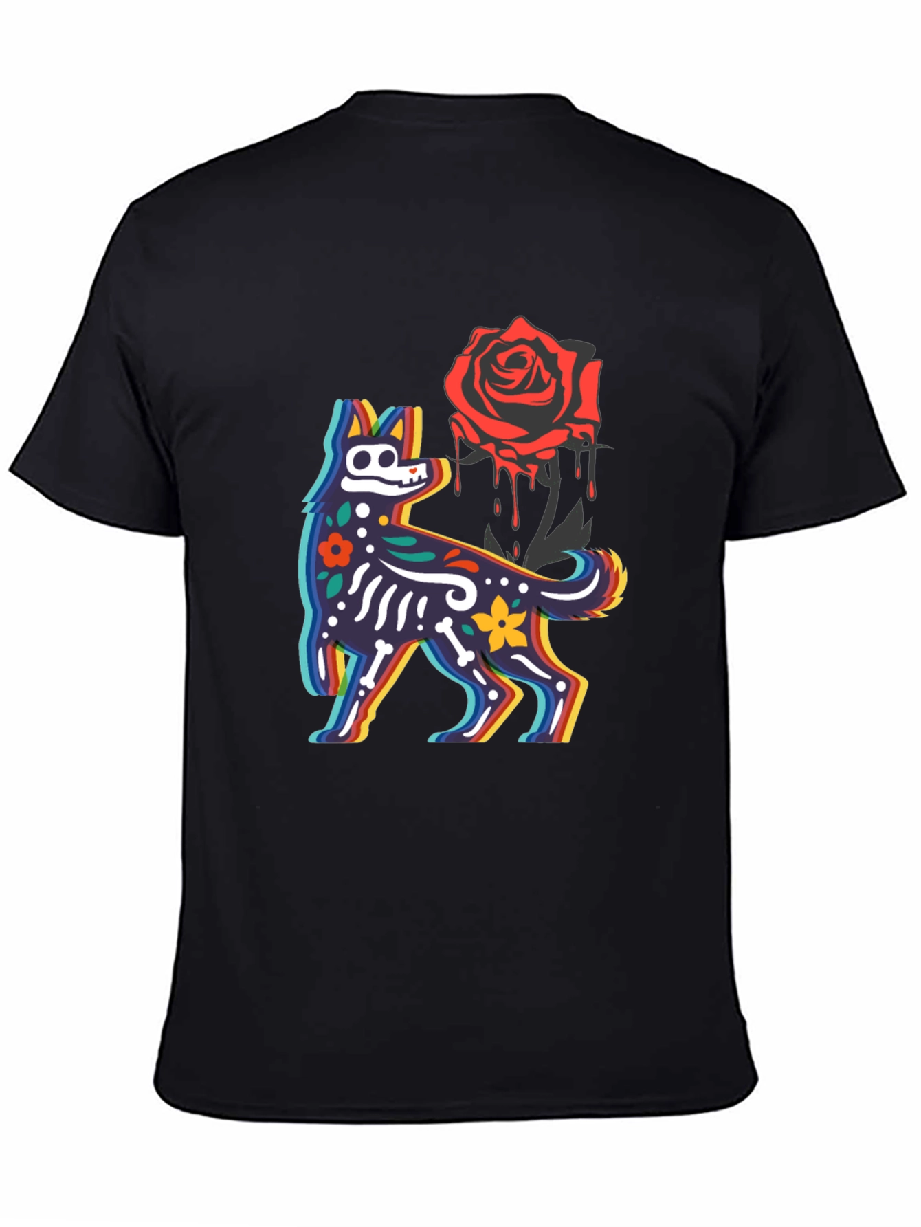 Day of the Dead Dog & Rose Graphic Tee