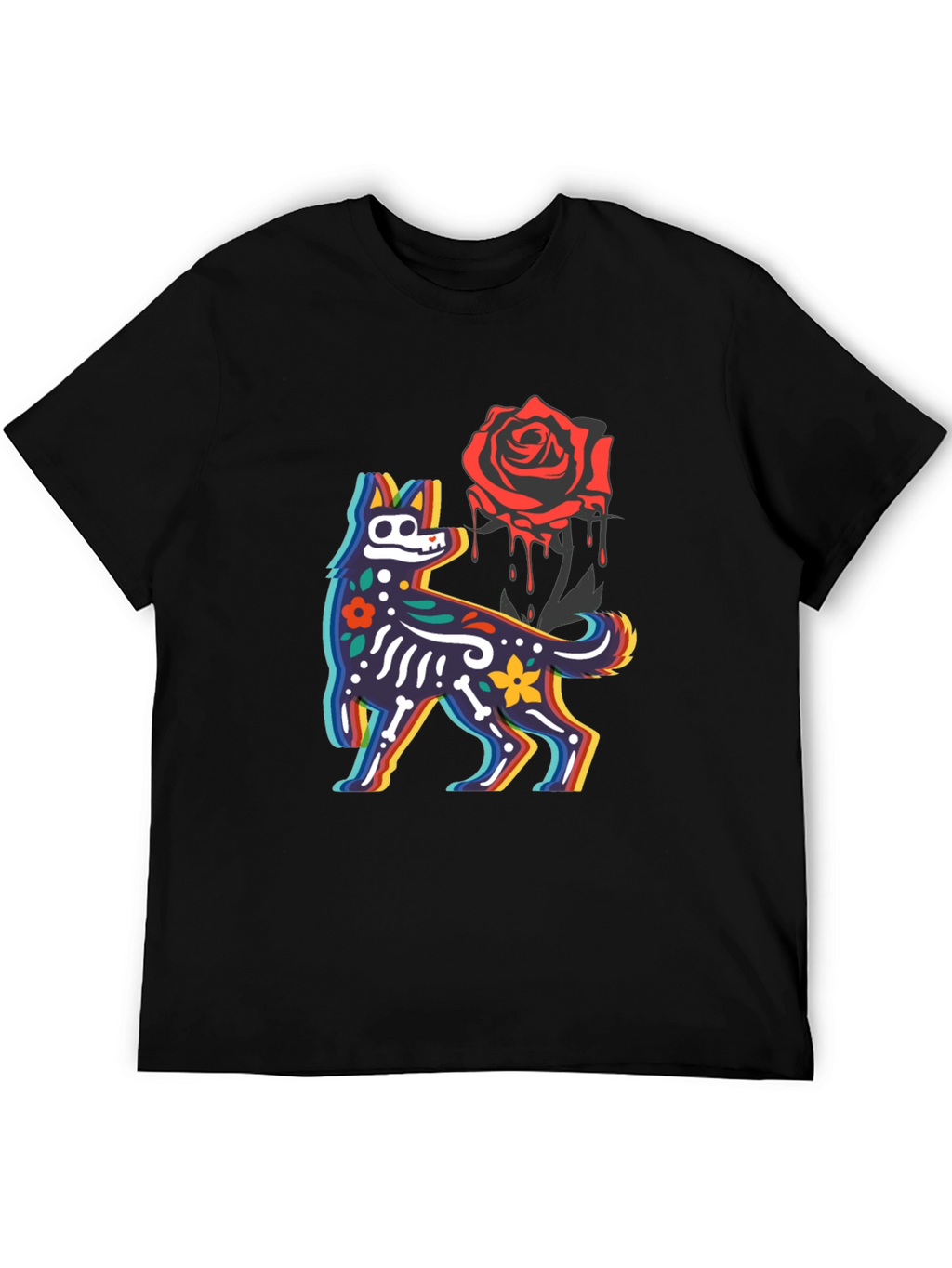 Day of the Dead Dog & Rose Graphic Tee