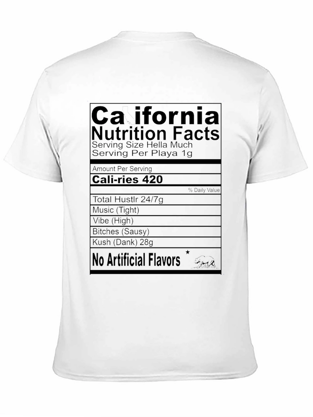 California Nutrition Facts Black T-Shirt