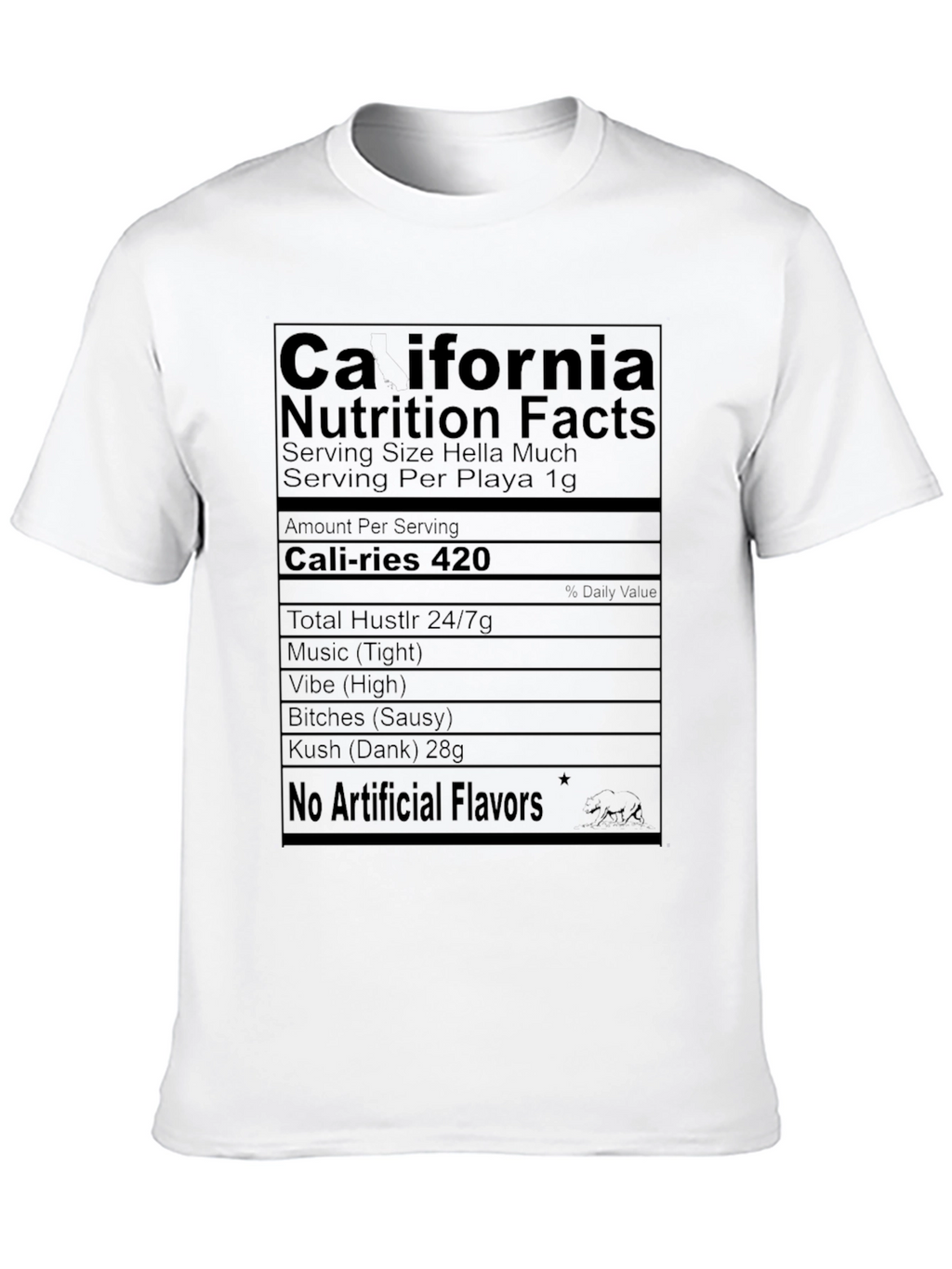 California Nutrition Facts Black T-Shirt