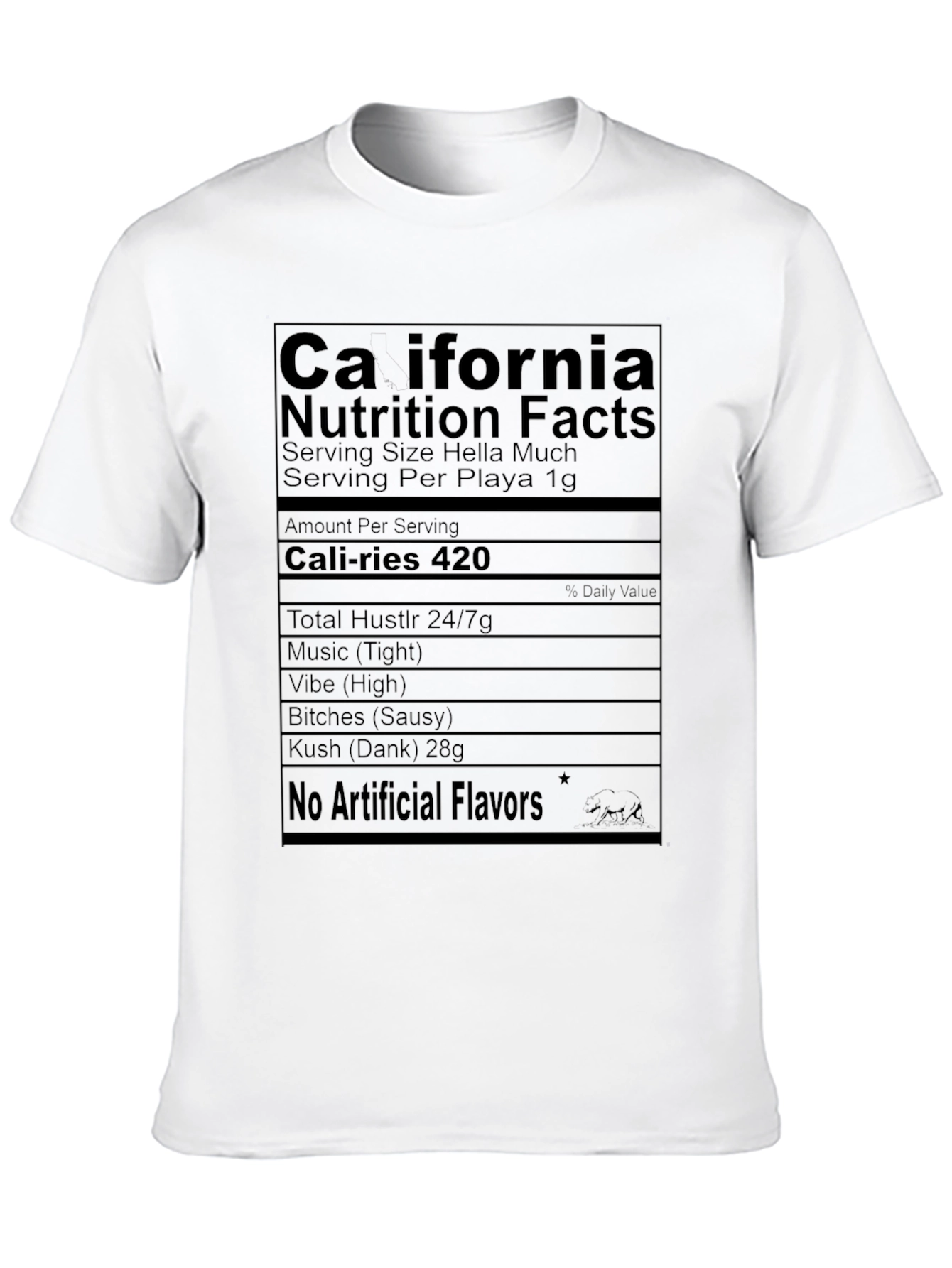 California Nutrition Facts Black T-Shirt