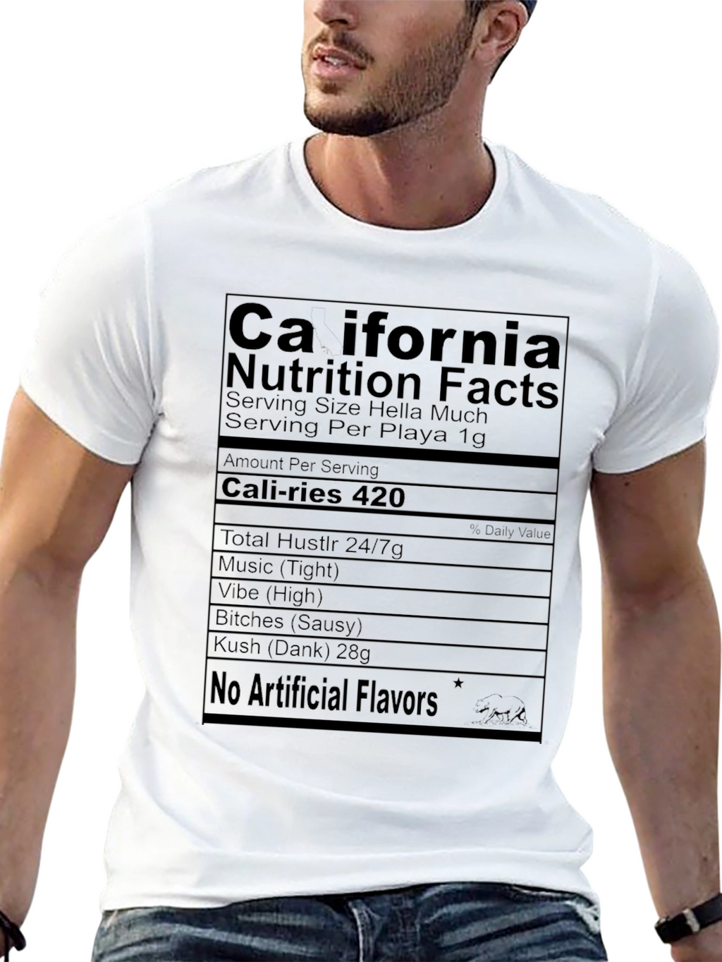 California Nutrition Facts Black T-Shirt