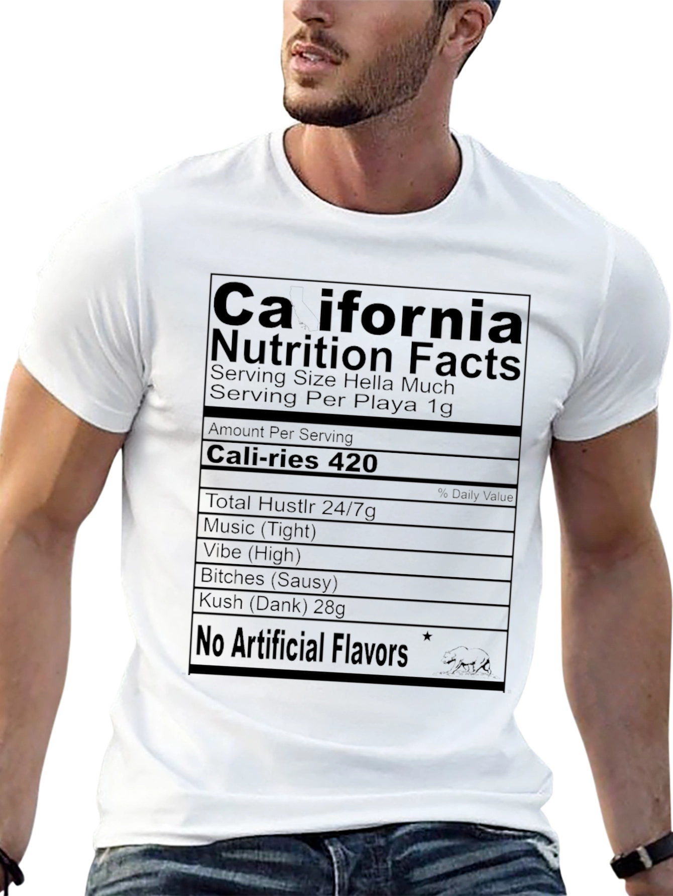 California Nutrition Facts Black T-Shirt