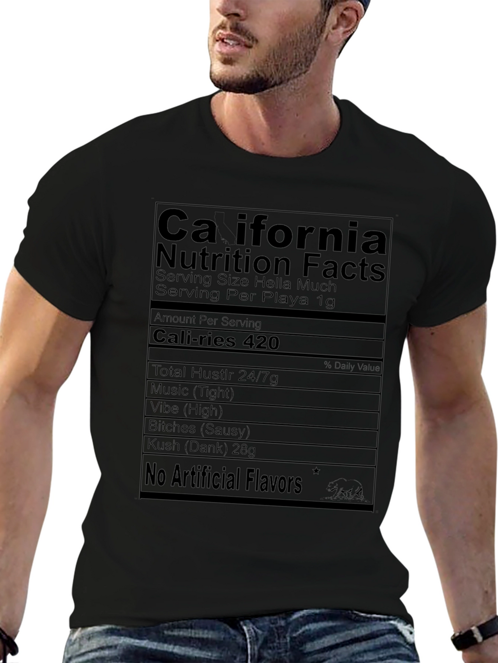 California Nutrition Facts Black T-Shirt