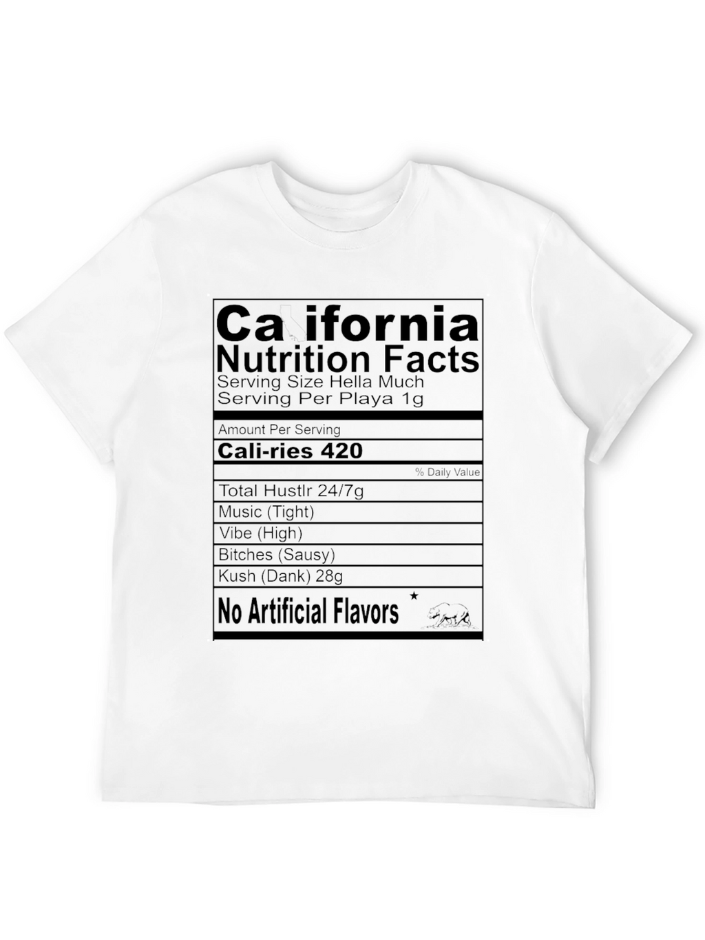 California Nutrition Facts Black T-Shirt