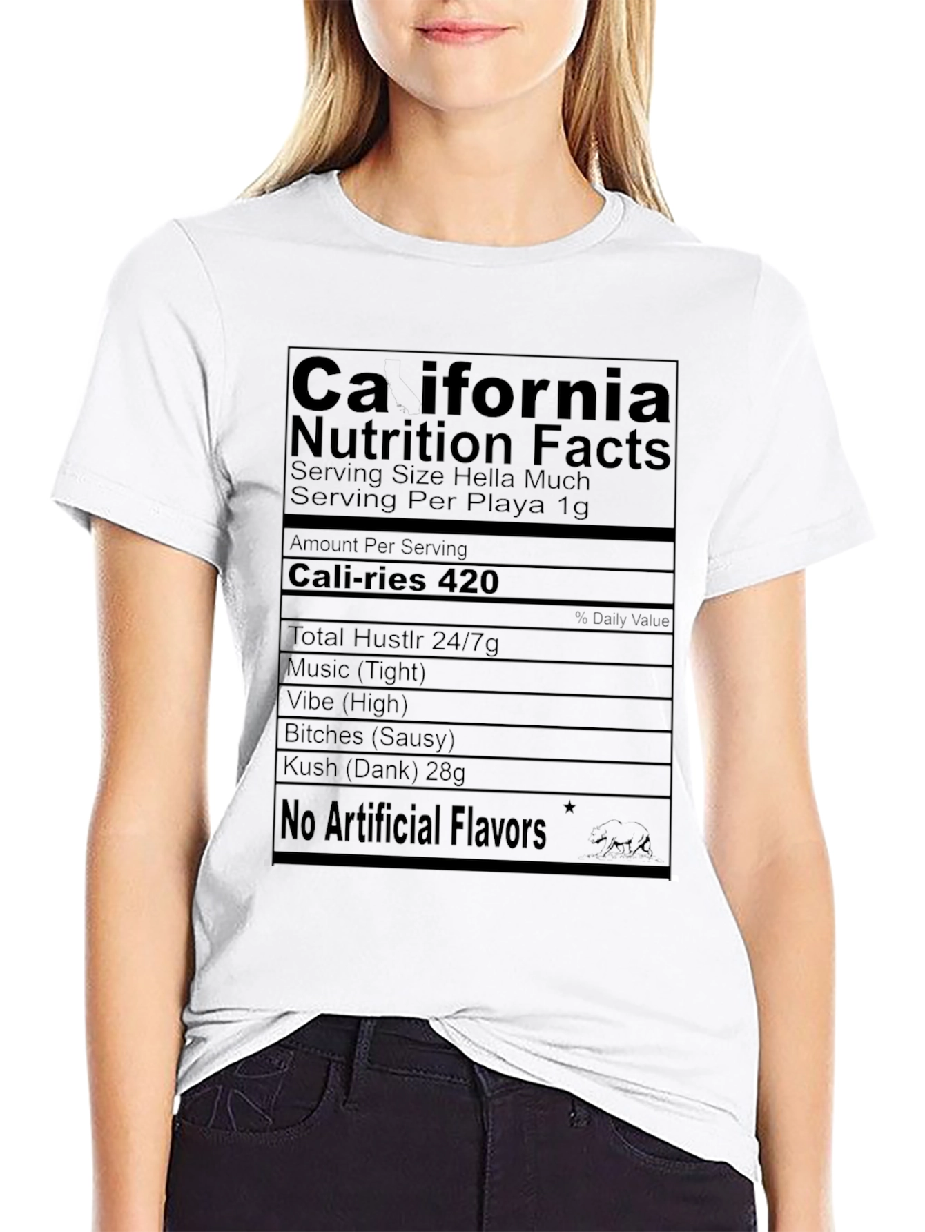 California Nutrition Facts Black T-Shirt