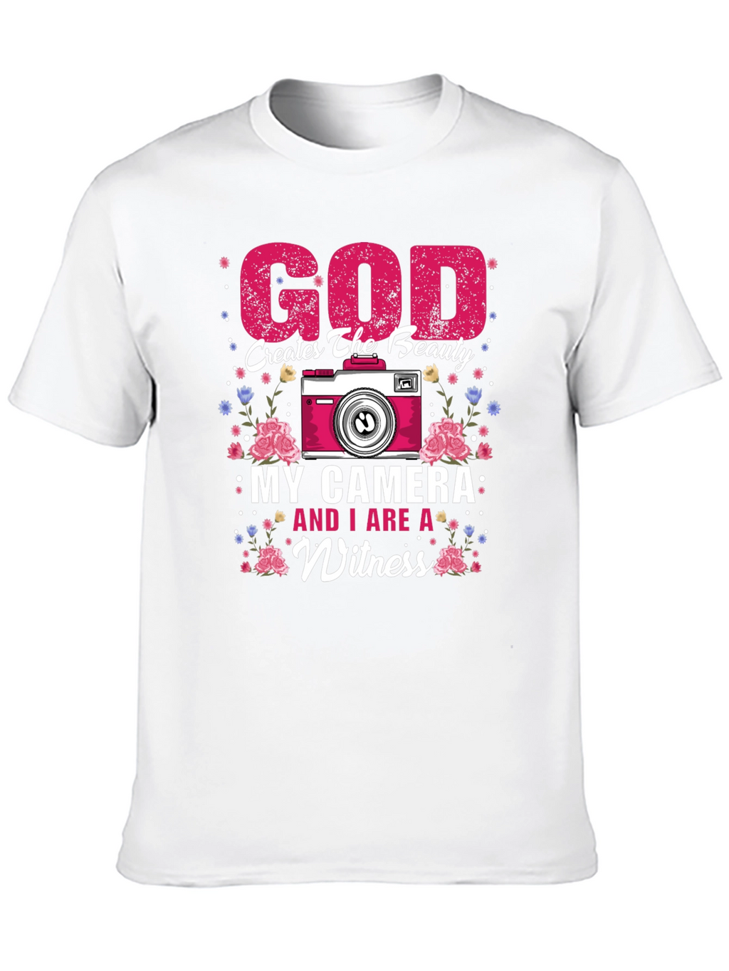 God Creates Beauty Camera Witness Graphic Tee