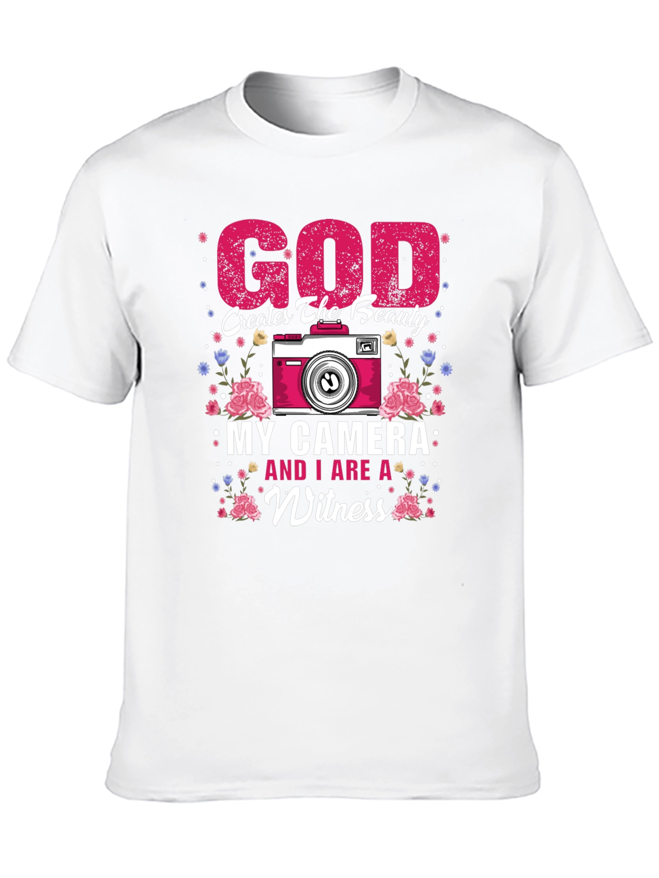 God Creates Beauty Camera Witness Graphic Tee