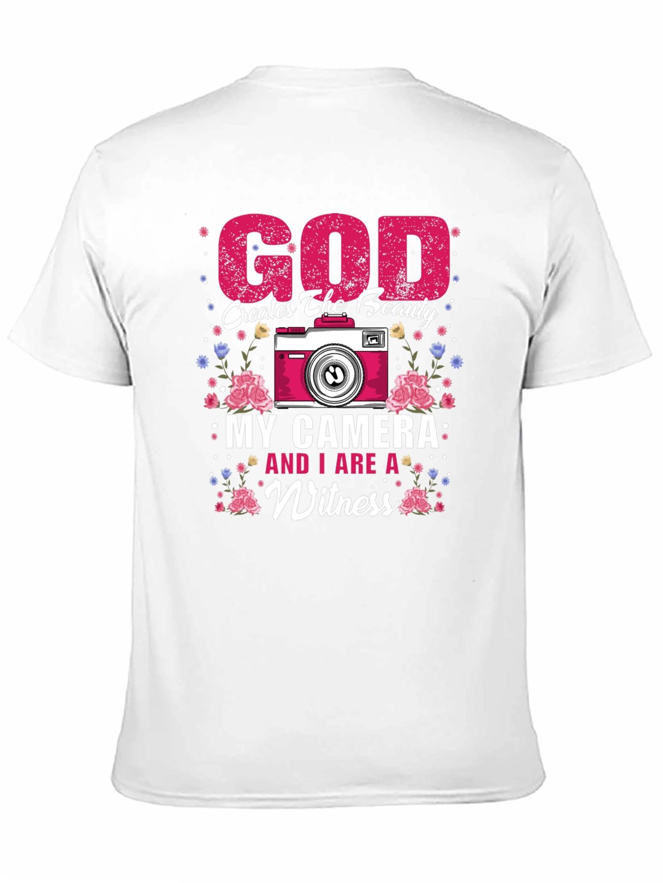 God Creates Beauty Camera Witness Graphic Tee