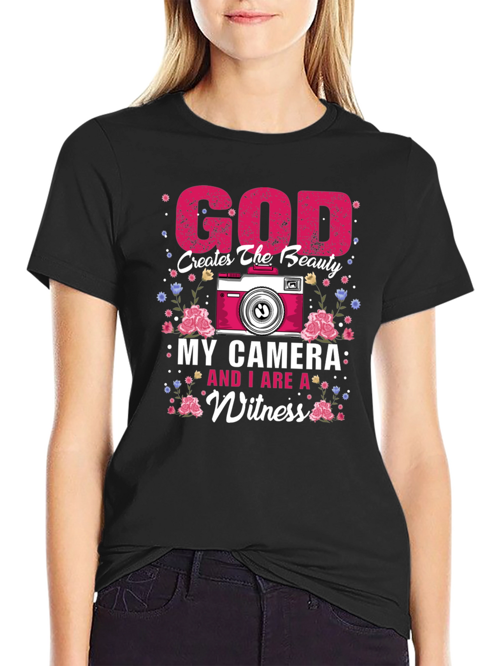 God Creates Beauty Camera Witness Graphic Tee