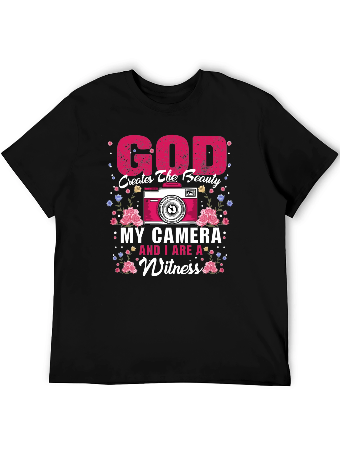 God Creates Beauty Camera Witness Graphic Tee