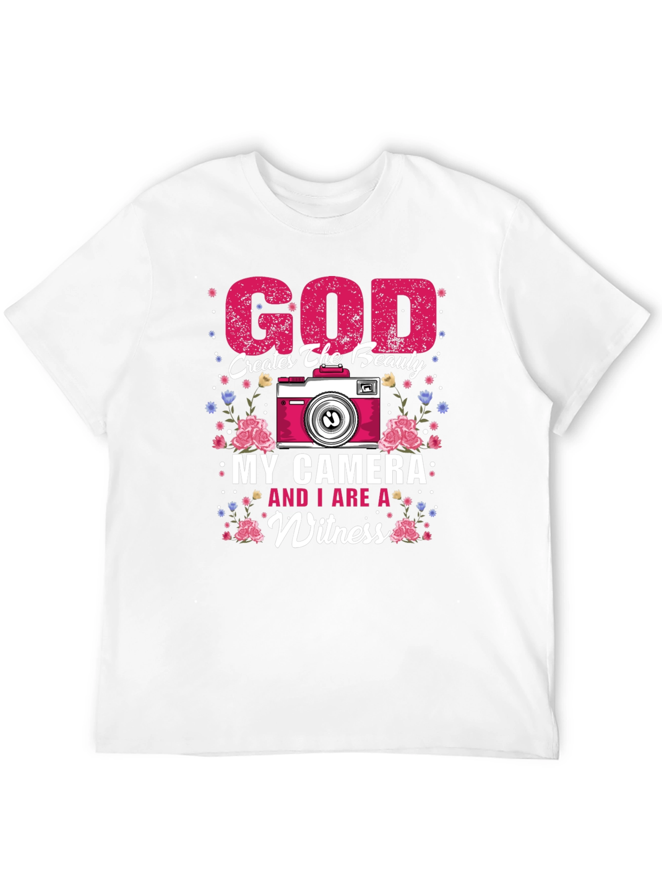 God Creates Beauty Camera Witness Graphic Tee