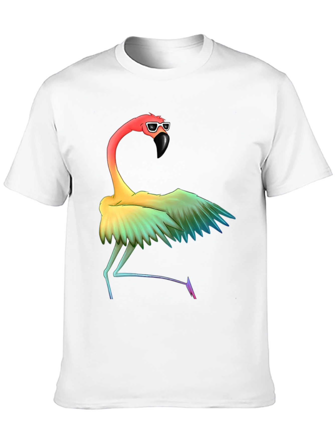 Rainbow Flamingo Graphic T-Shirt