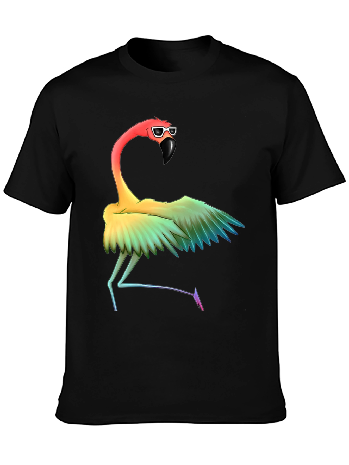 Rainbow Flamingo Graphic T-Shirt