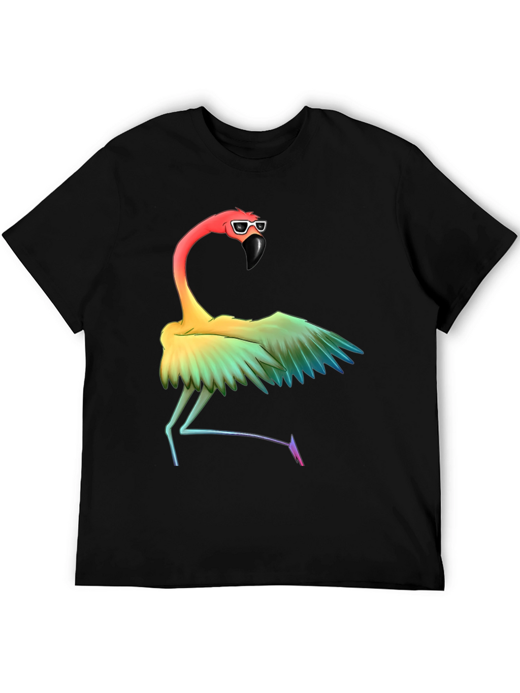 Rainbow Flamingo Graphic T-Shirt