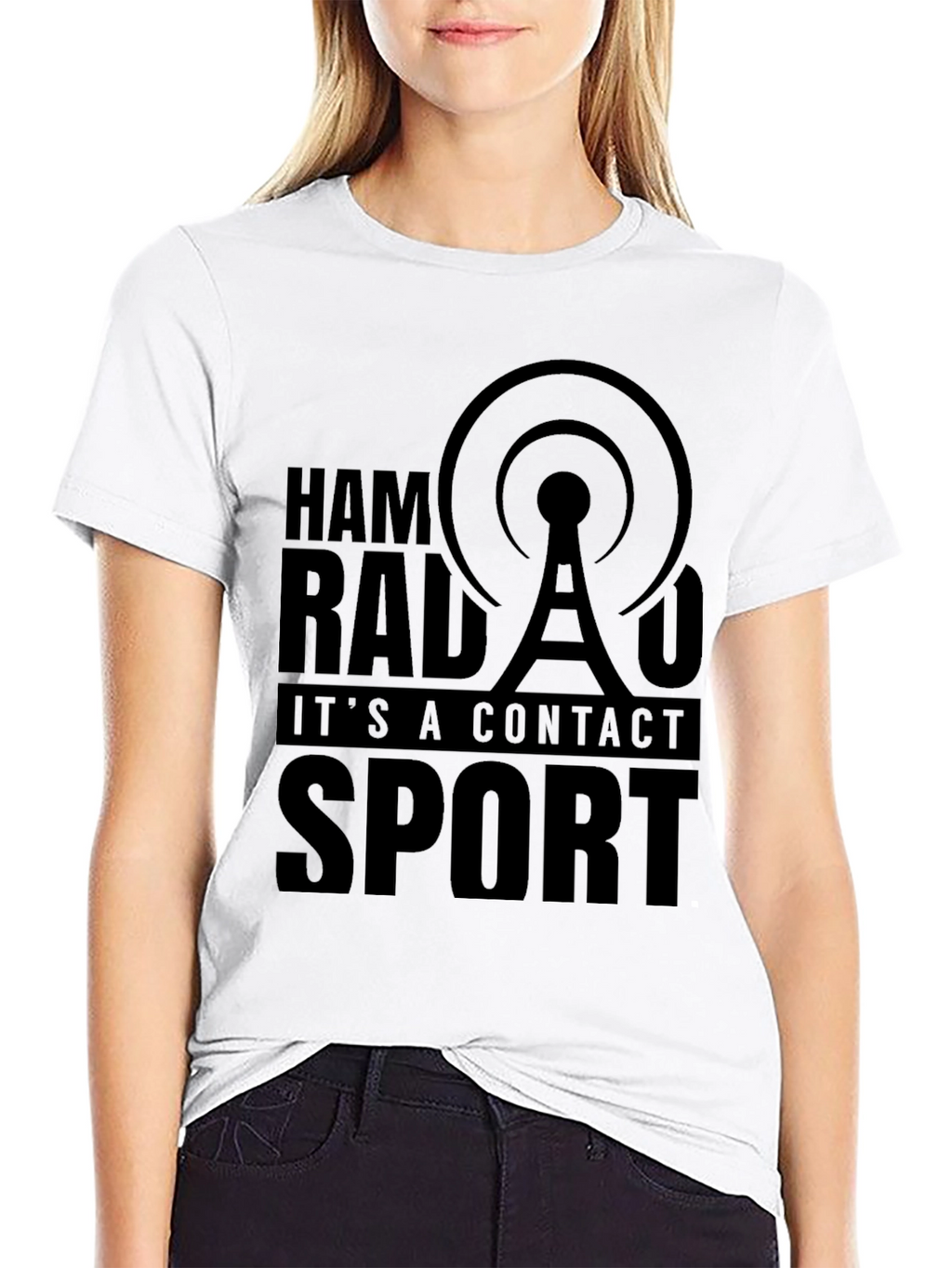 Ham Radio Contact Sport Black T-Shirt