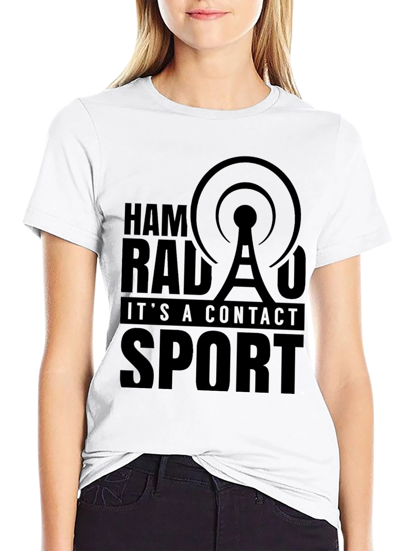 Ham Radio Contact Sport Black T-Shirt
