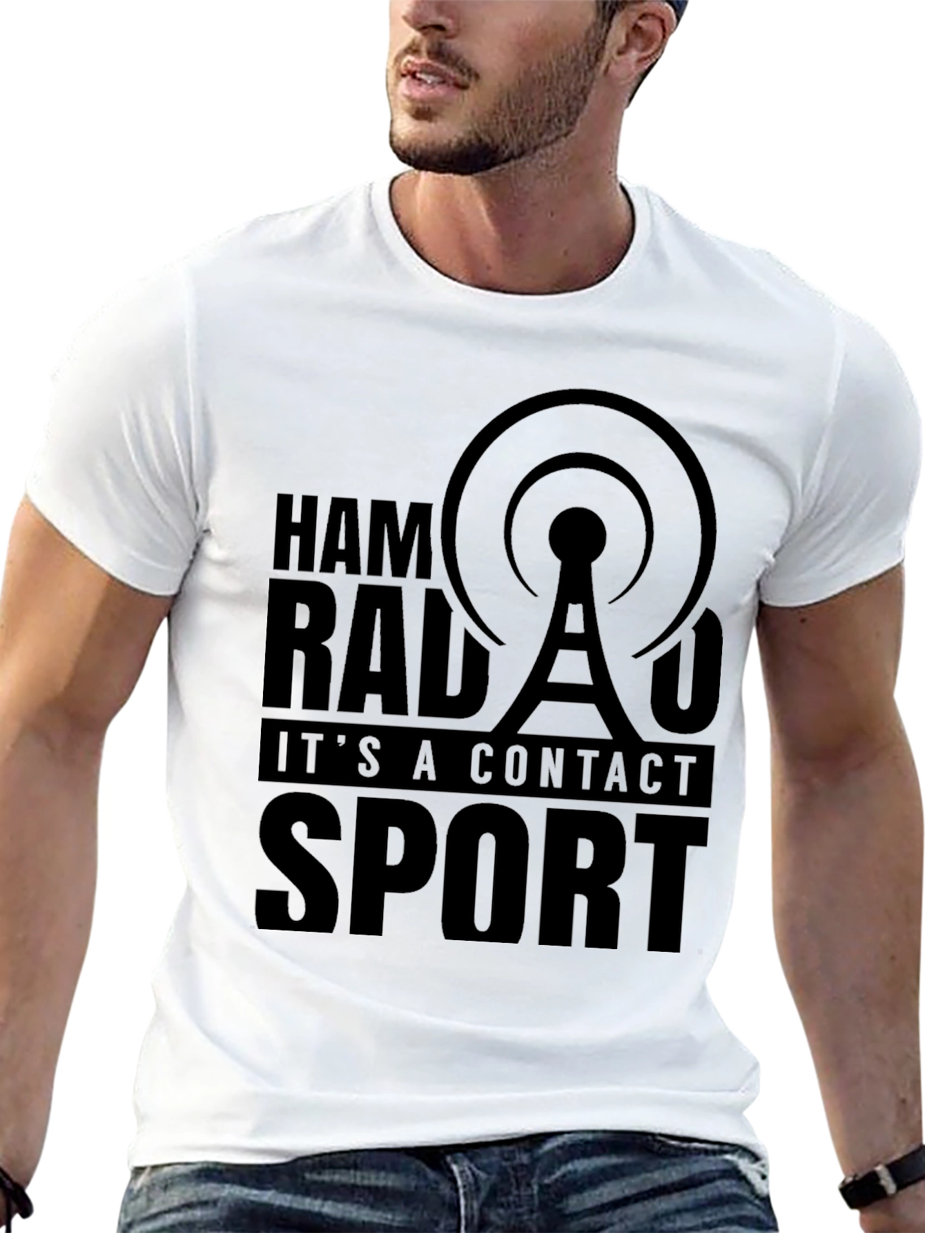 Ham Radio Contact Sport Black T-Shirt