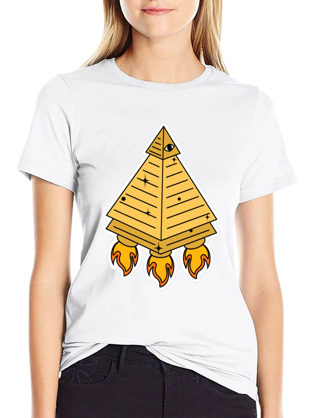 Illuminati Pyramid Rocket T-Shirt - Black