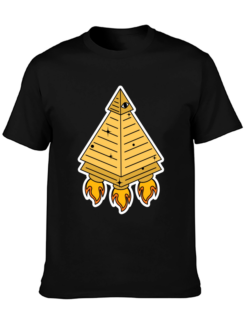 Illuminati Pyramid Rocket T-Shirt - Black