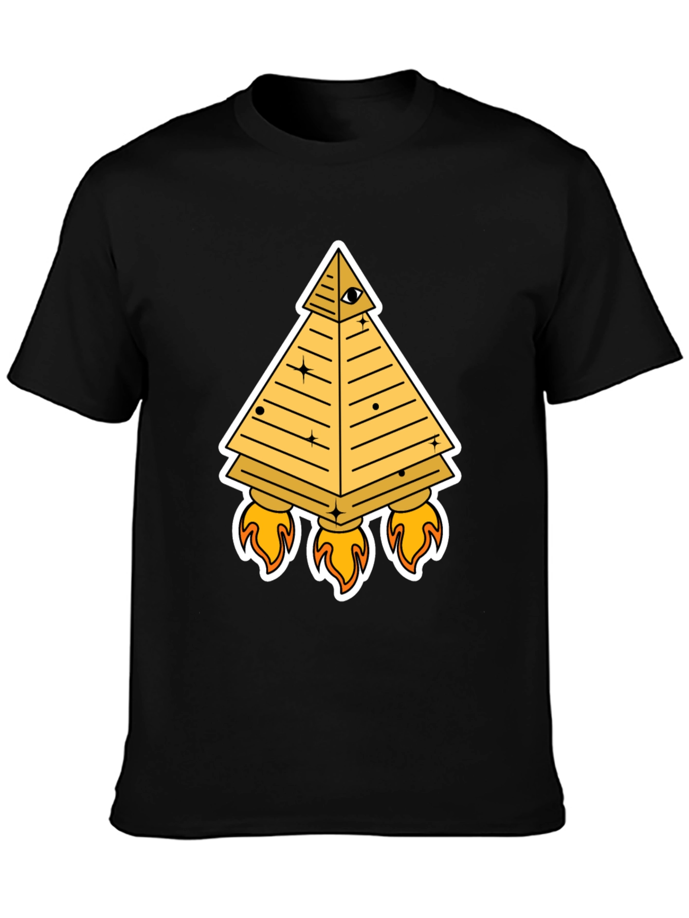 Illuminati Pyramid Rocket T-Shirt - Black