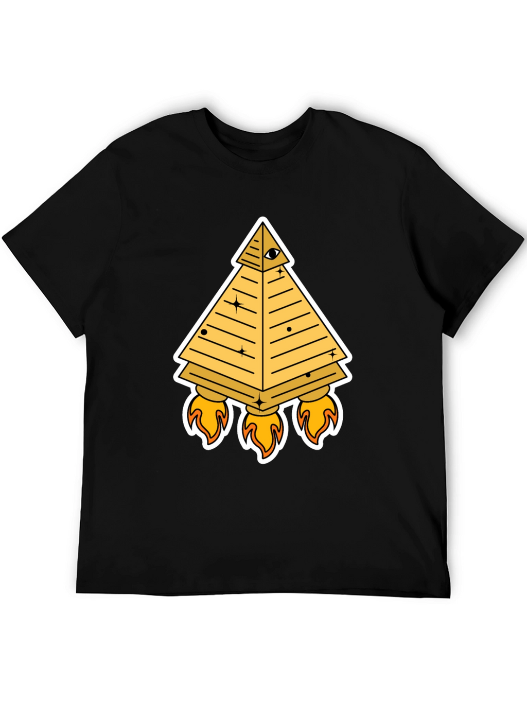 Illuminati Pyramid Rocket T-Shirt - Black
