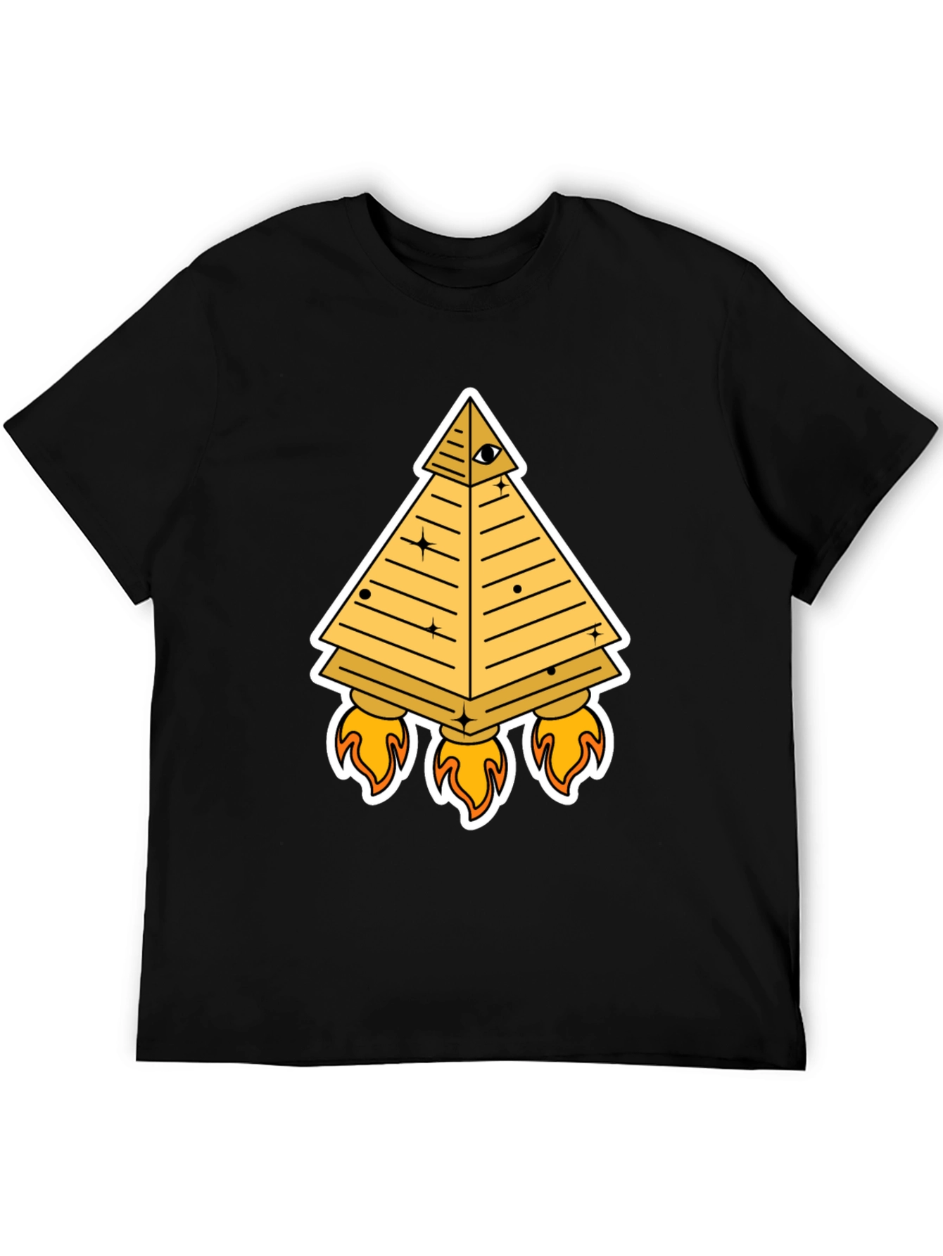 Illuminati Pyramid Rocket T-Shirt - Black