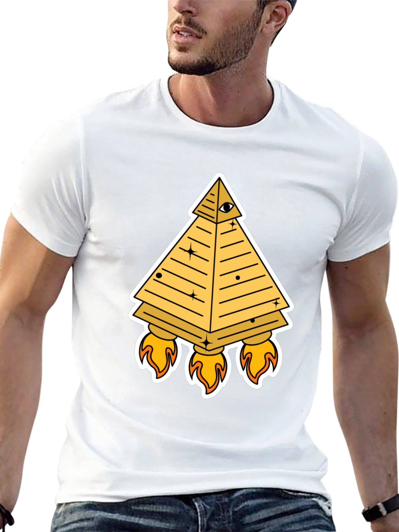 Illuminati Pyramid Rocket T-Shirt - Black
