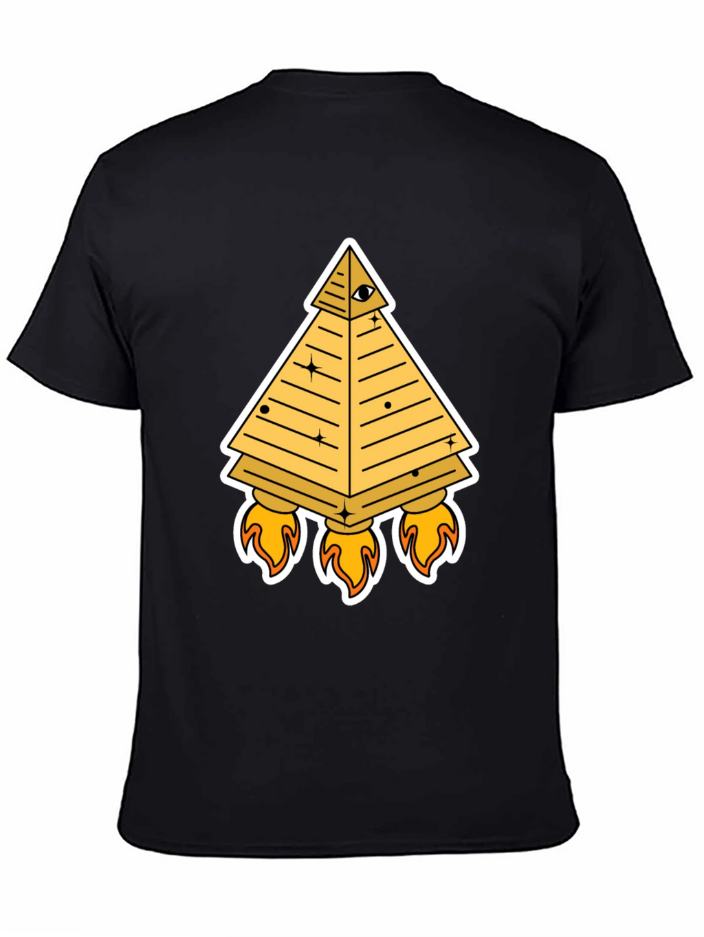Illuminati Pyramid Rocket T-Shirt - Black