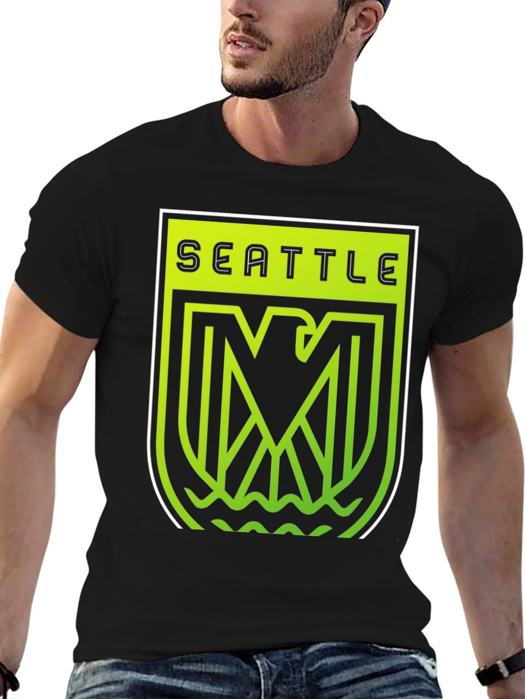 Seattle Emblem Graphic Tee - Black