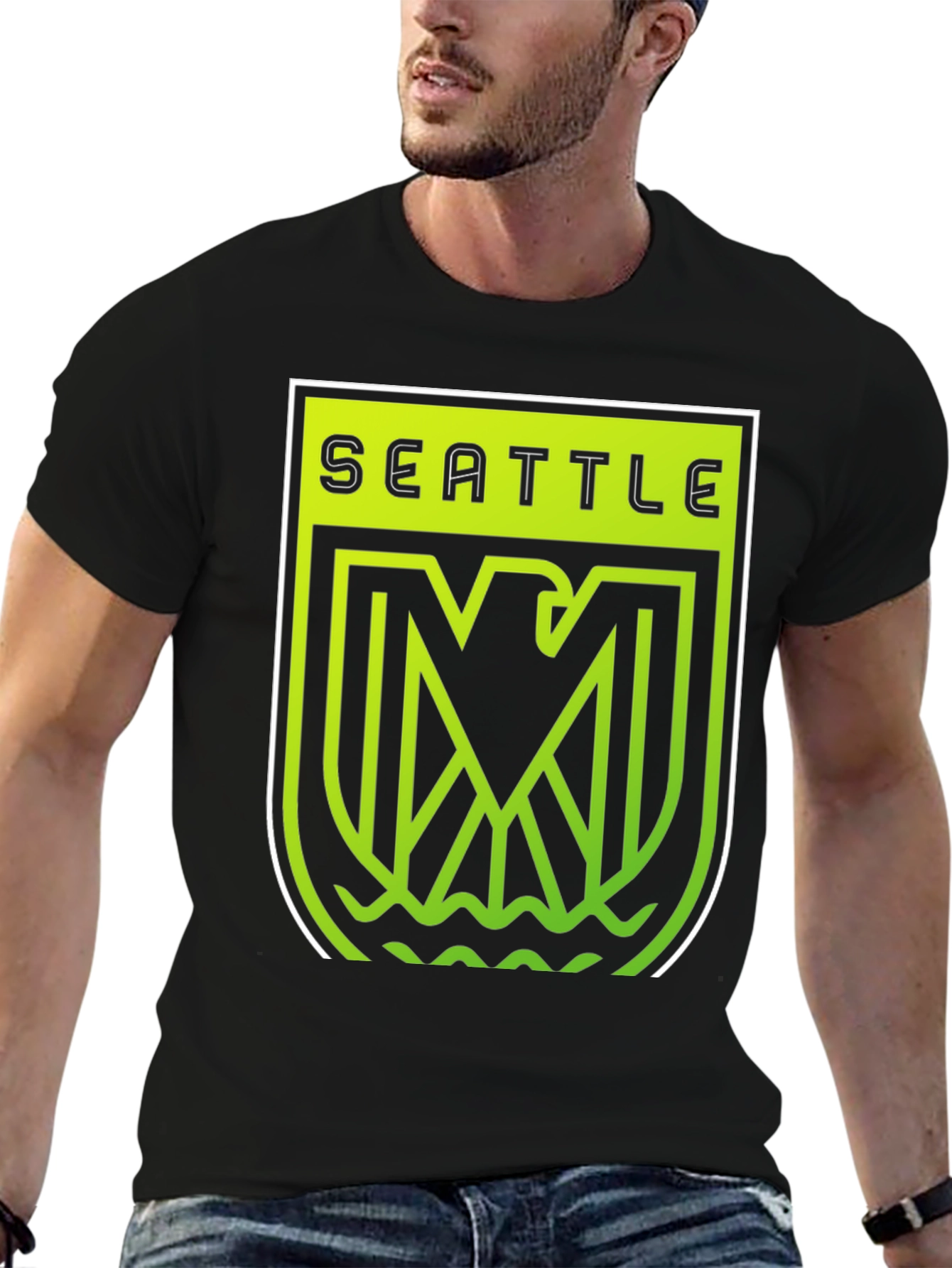 Seattle Emblem Graphic Tee - Black