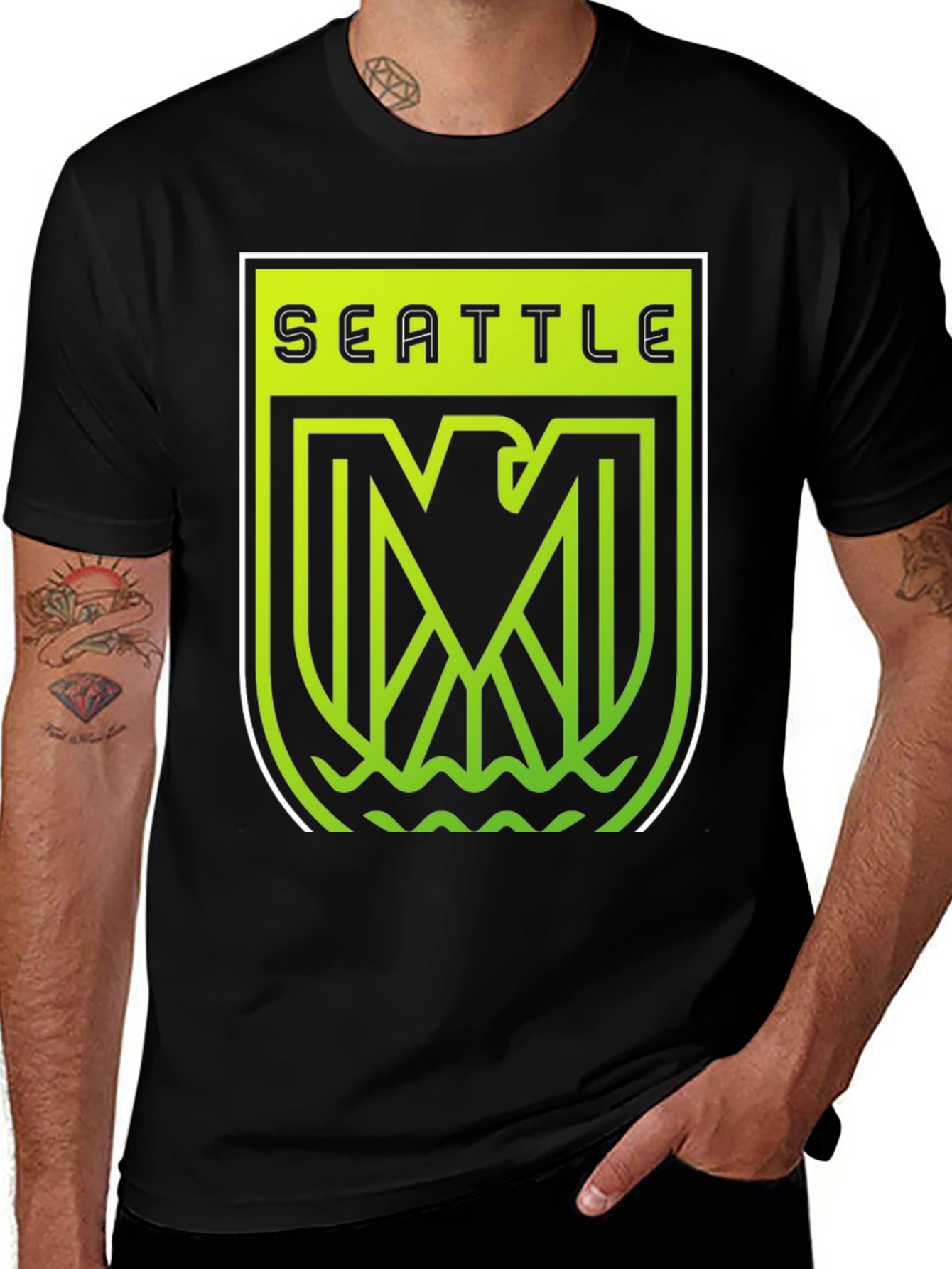 Seattle Emblem Graphic Tee - Black