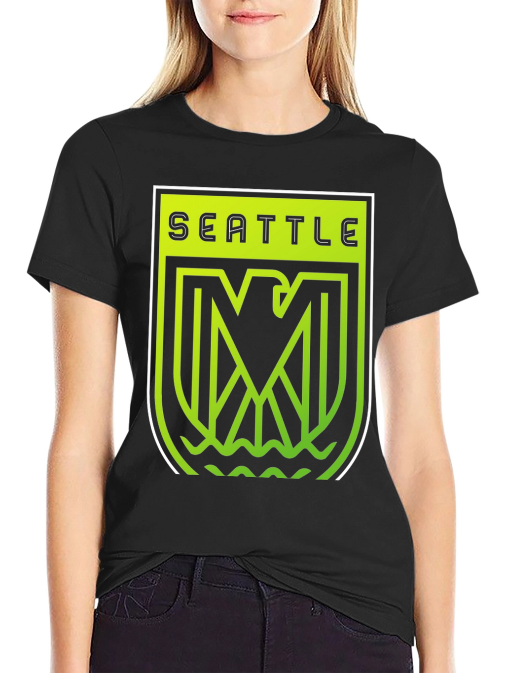 Seattle Emblem Graphic Tee - Black