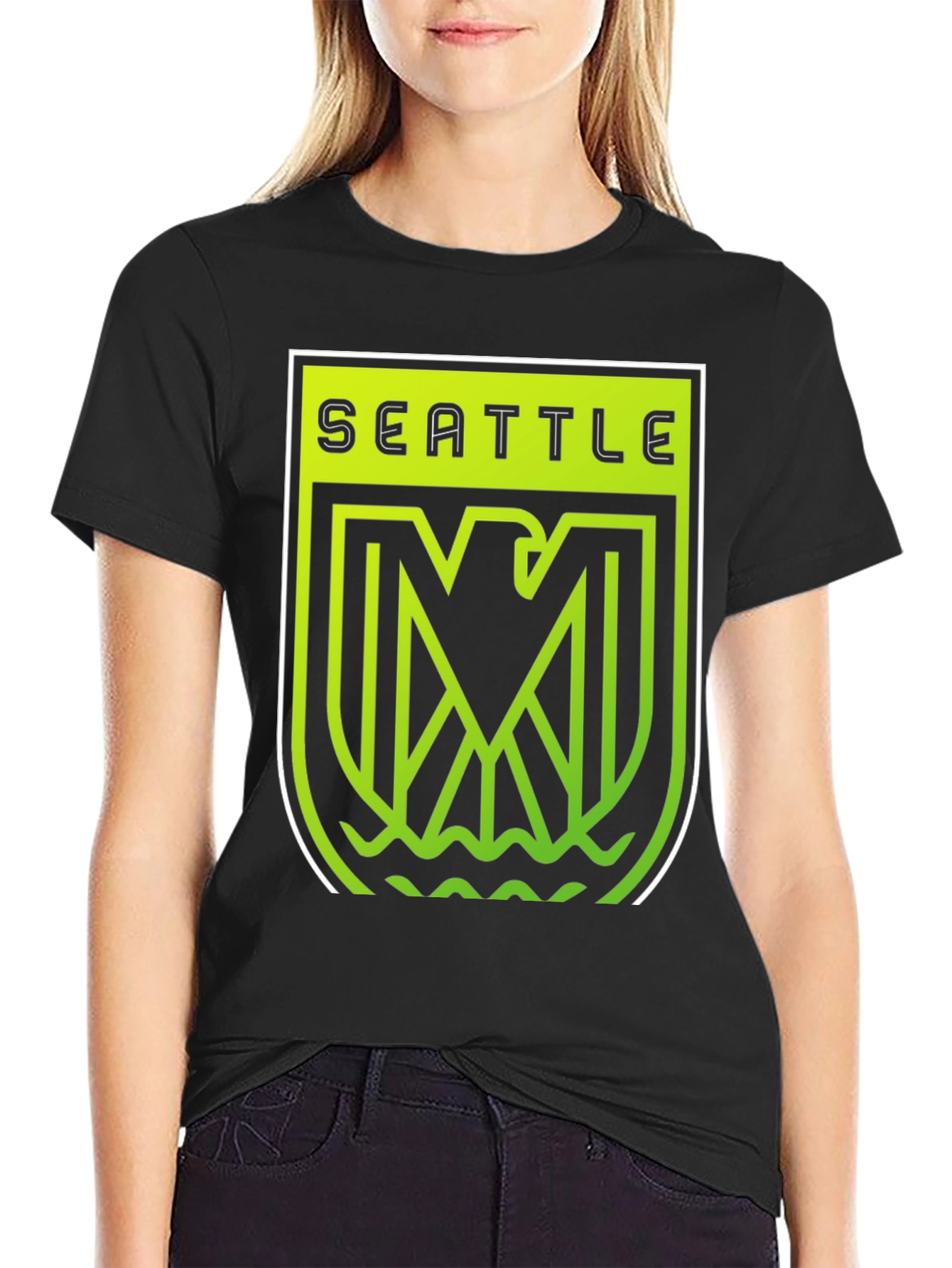 Seattle Emblem Graphic Tee - Black