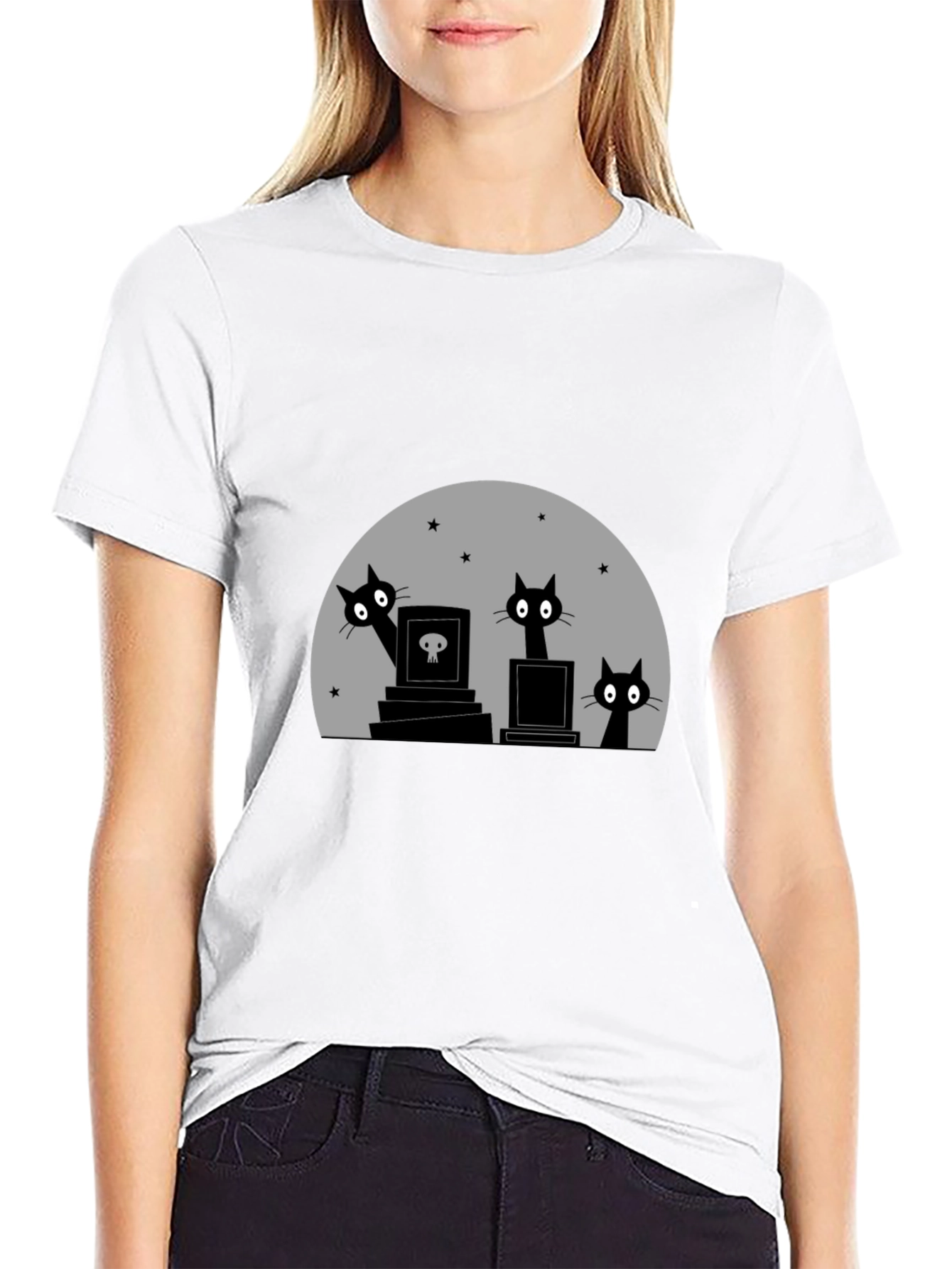 Halloween Cats on Graves T-Shirt